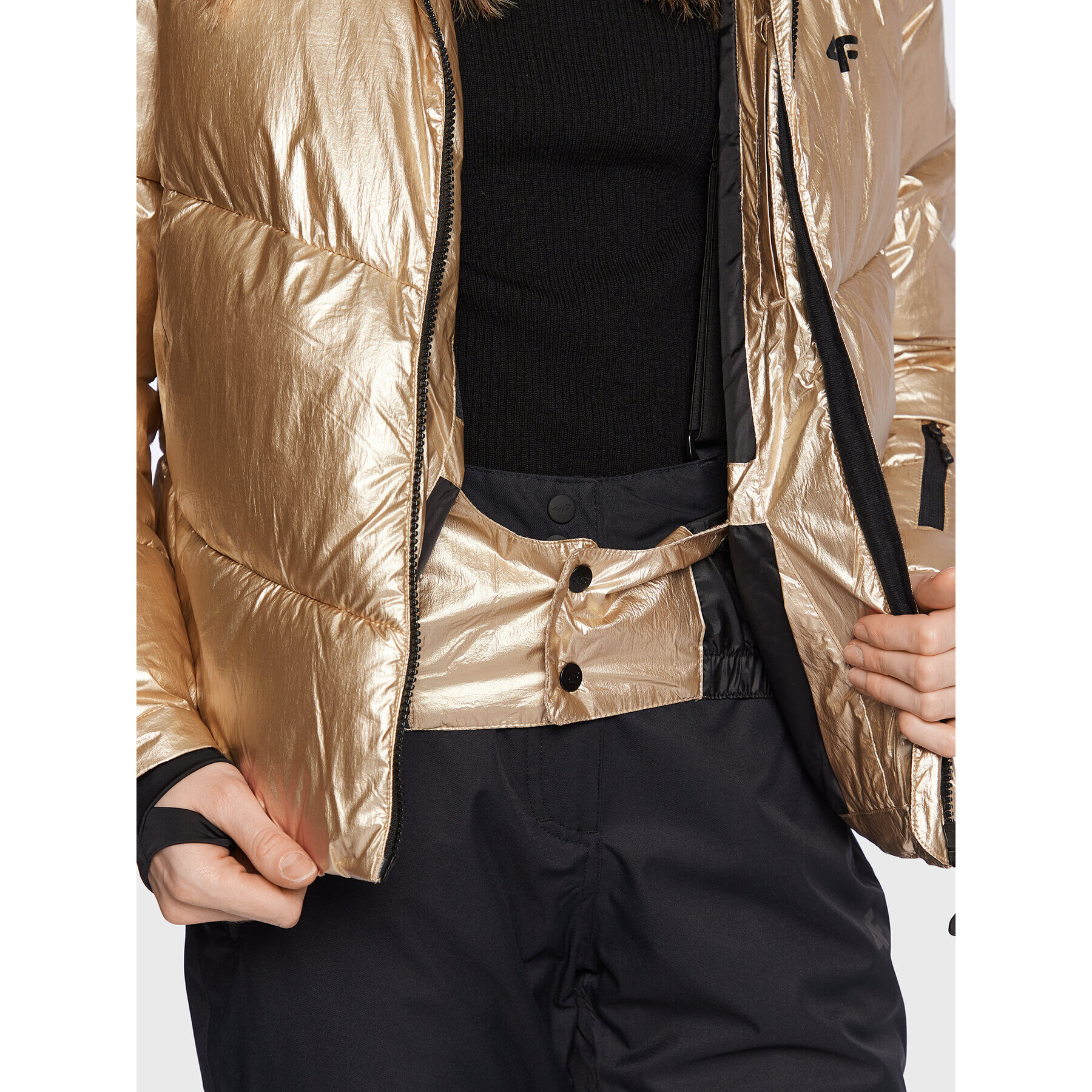 4F Скиорско яке H4Z22-KUDN004 Златист Regular Fit - Pepit.bg