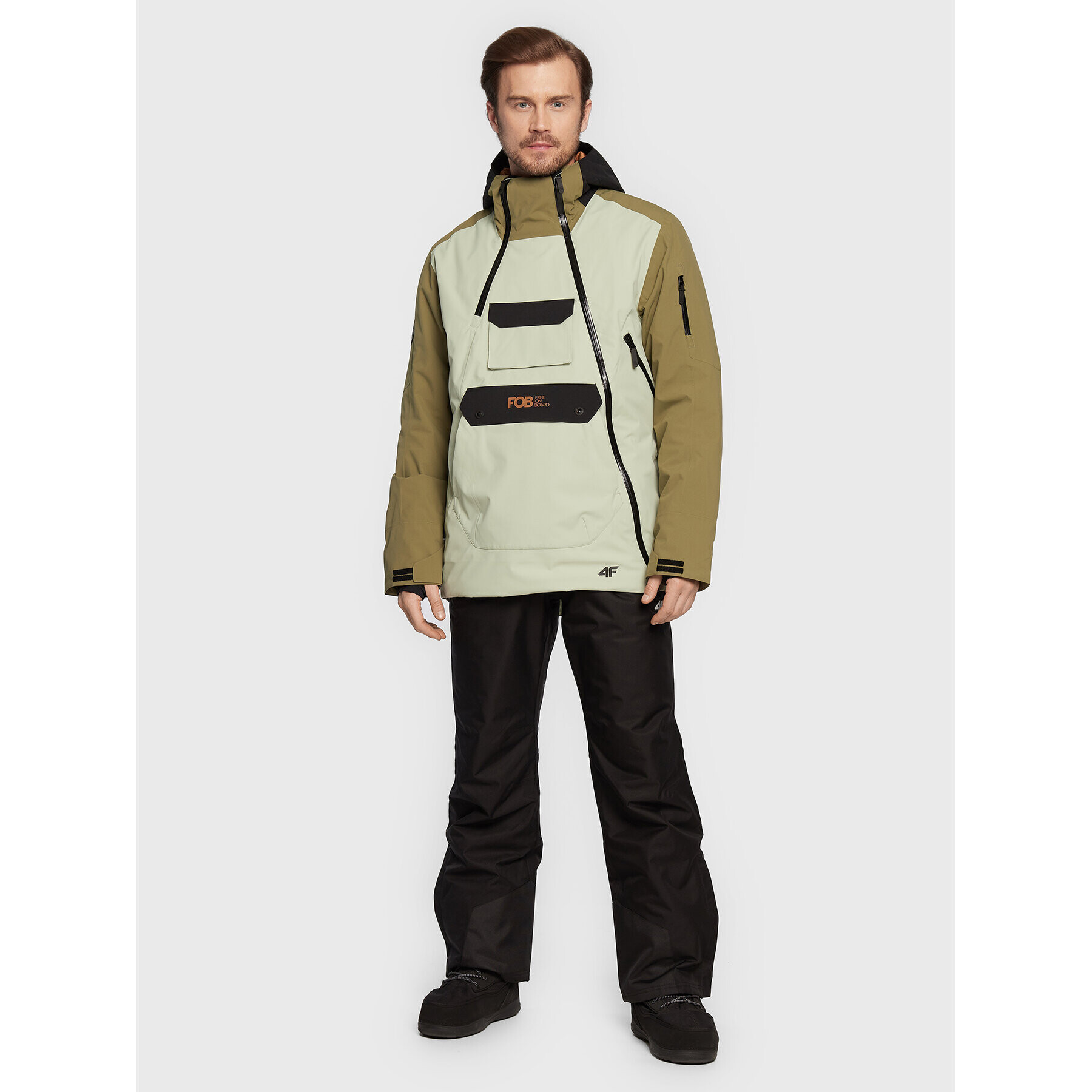 4F Сноуборд яке H4Z22-KUMS002 Зелен Regular Fit - Pepit.bg