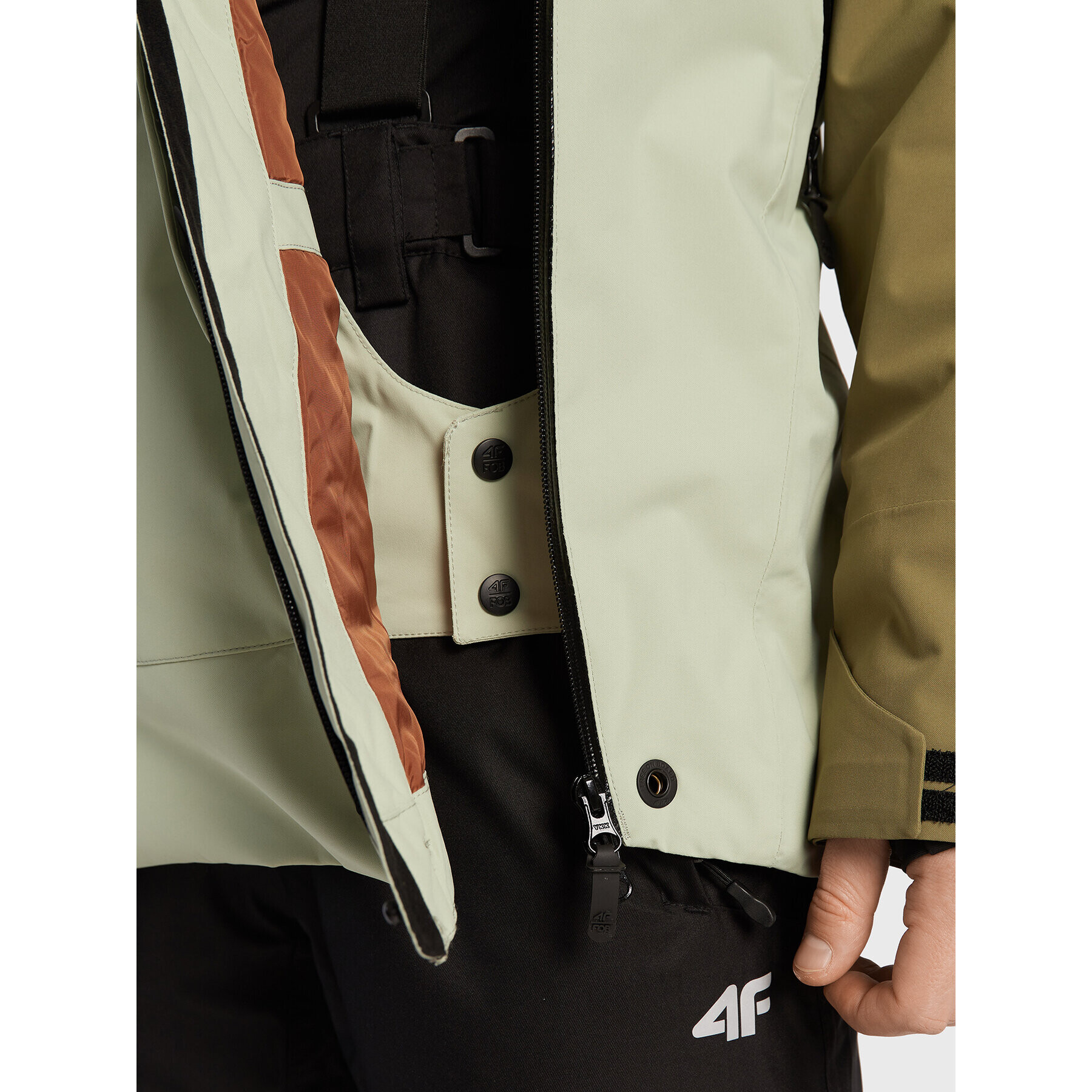 4F Сноуборд яке H4Z22-KUMS002 Зелен Regular Fit - Pepit.bg