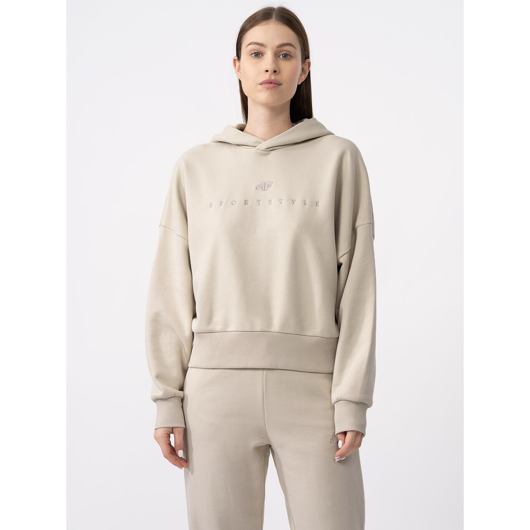 4F Суитшърт AW23TSWSF0717 Бежов Regular Fit - Pepit.bg