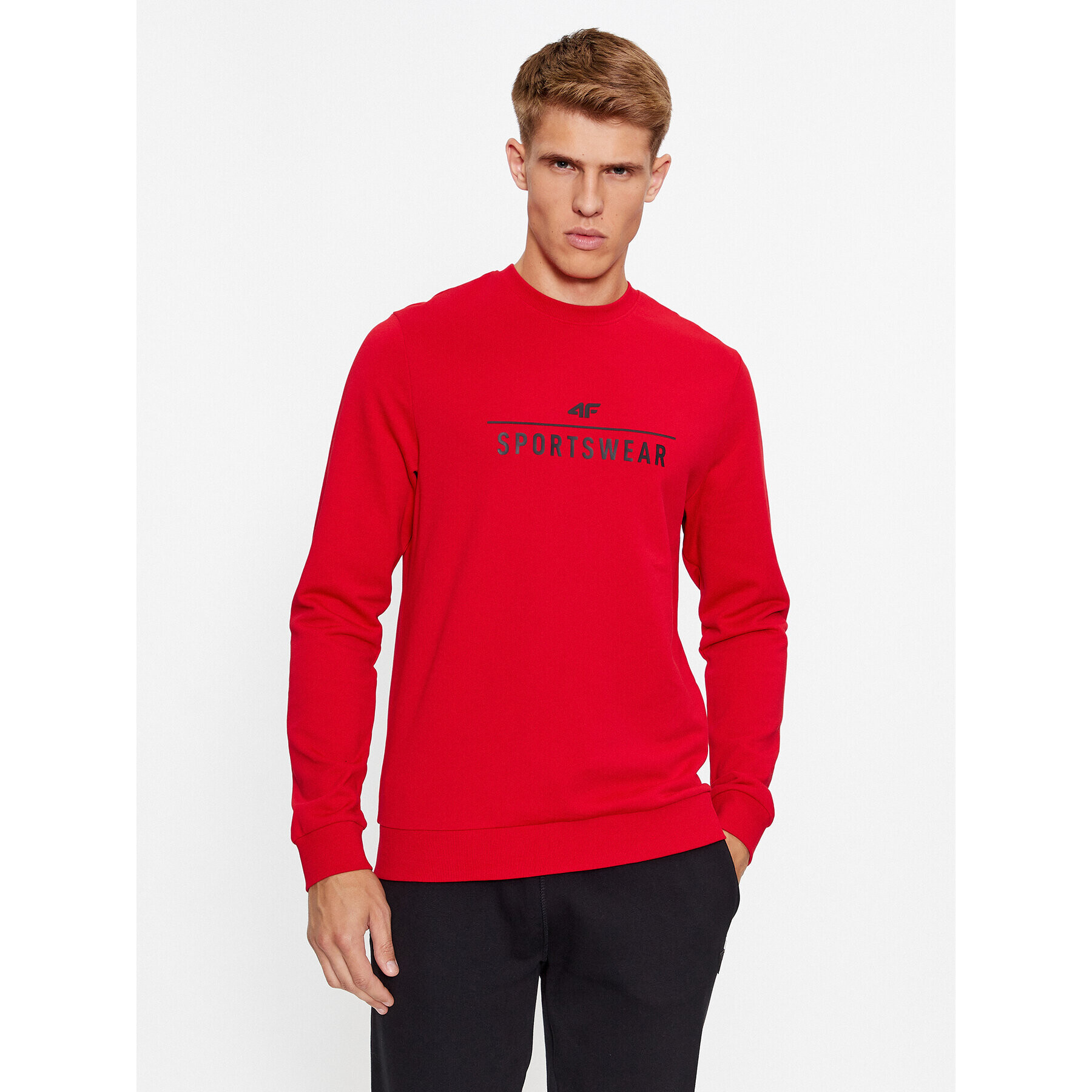 4F Суитшърт AW23TSWSM692 Червен Regular Fit - Pepit.bg