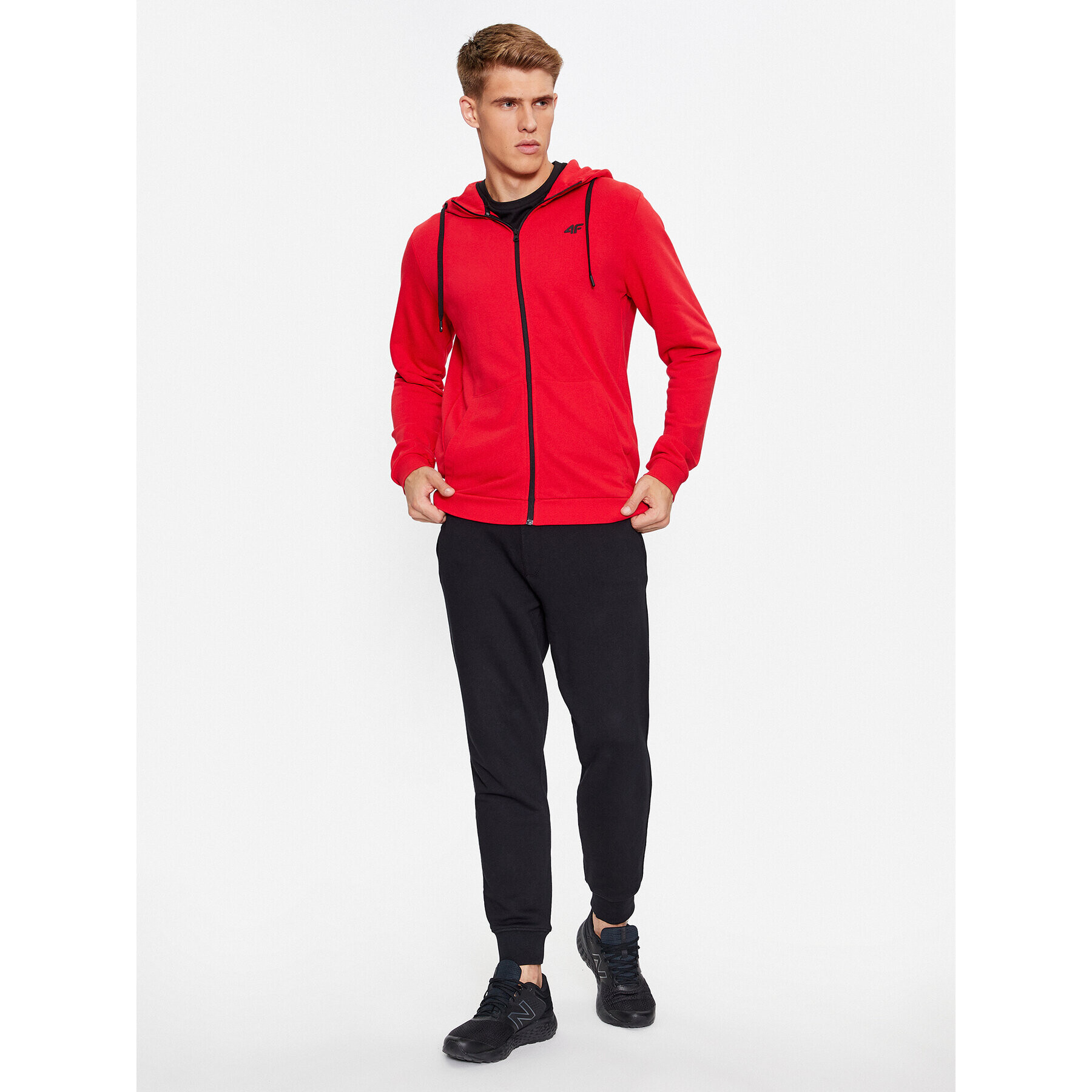 4F Суитшърт AW23TSWSM695 Червен Regular Fit - Pepit.bg