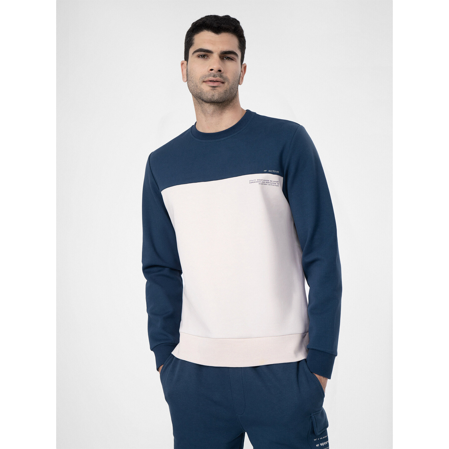 4F Суитшърт SS23TSWSM226 Бежов Regular Fit - Pepit.bg