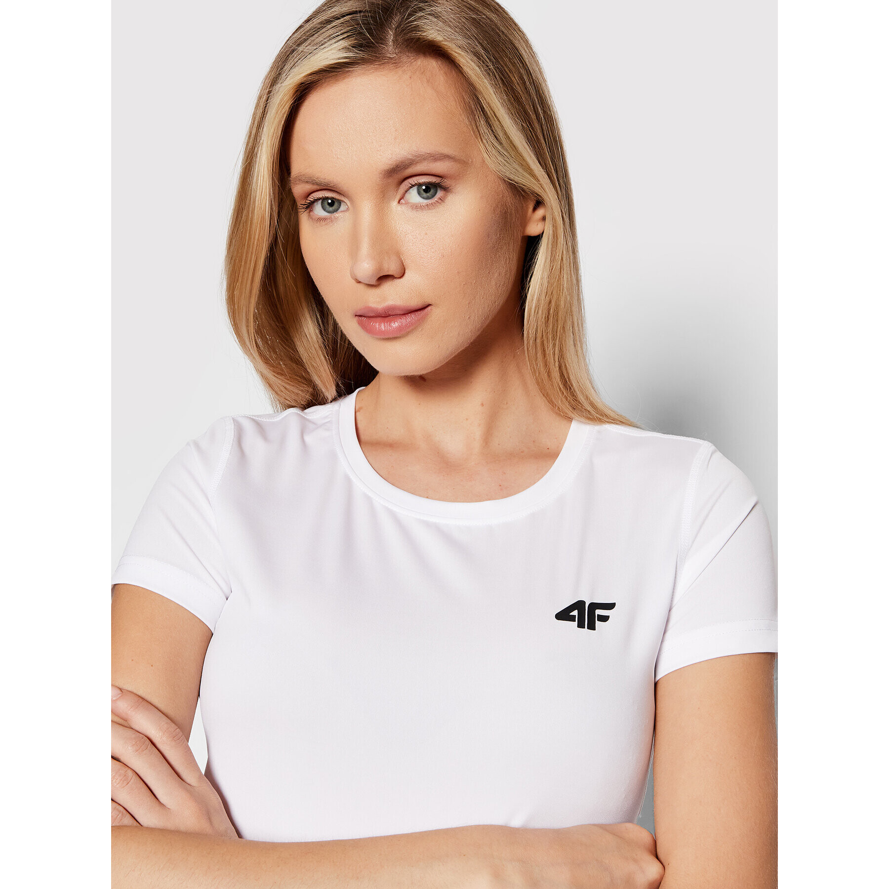 4F Тениска от техническо трико NOSH4-TSDF352 Бял Regular Fit - Pepit.bg