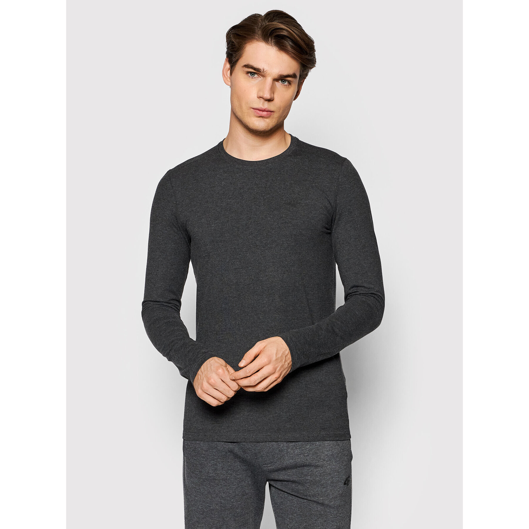 4F Тениска с дълъг ръкав NOSH4-TSML350 Сив Regular Fit - Pepit.bg