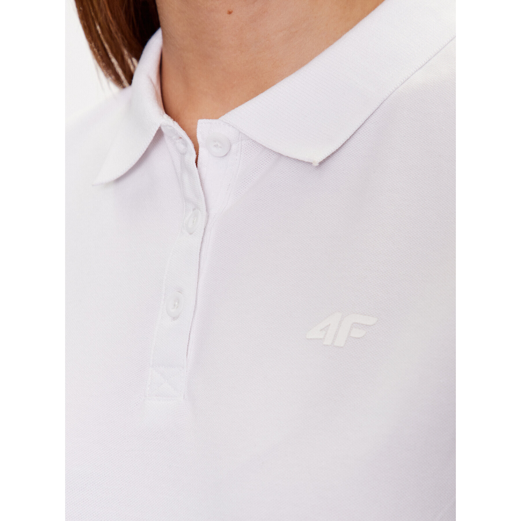 4F Тениска с яка и копчета H4Z22-TSD355 Бял Regular Fit - Pepit.bg