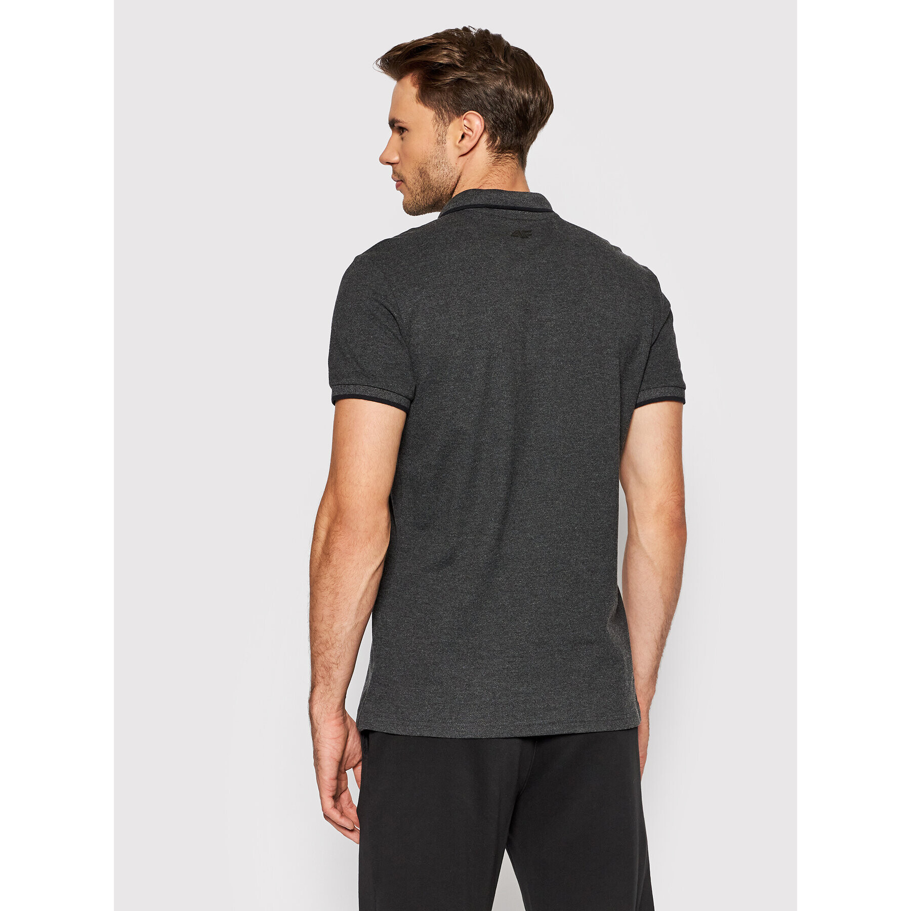 4F Тениска с яка и копчета NOSH4-TSM357 Сив Regular Fit - Pepit.bg