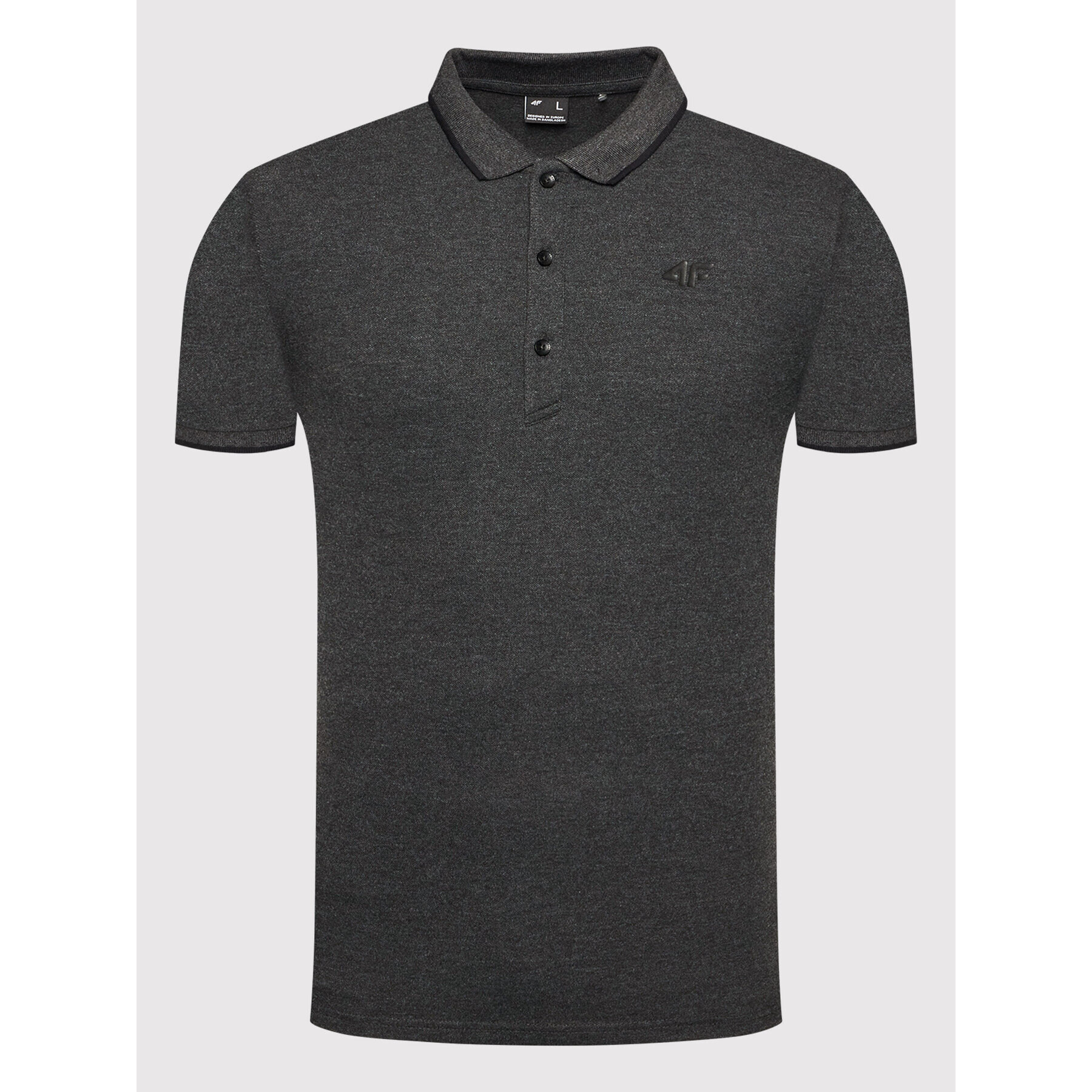 4F Тениска с яка и копчета NOSH4-TSM357 Сив Regular Fit - Pepit.bg