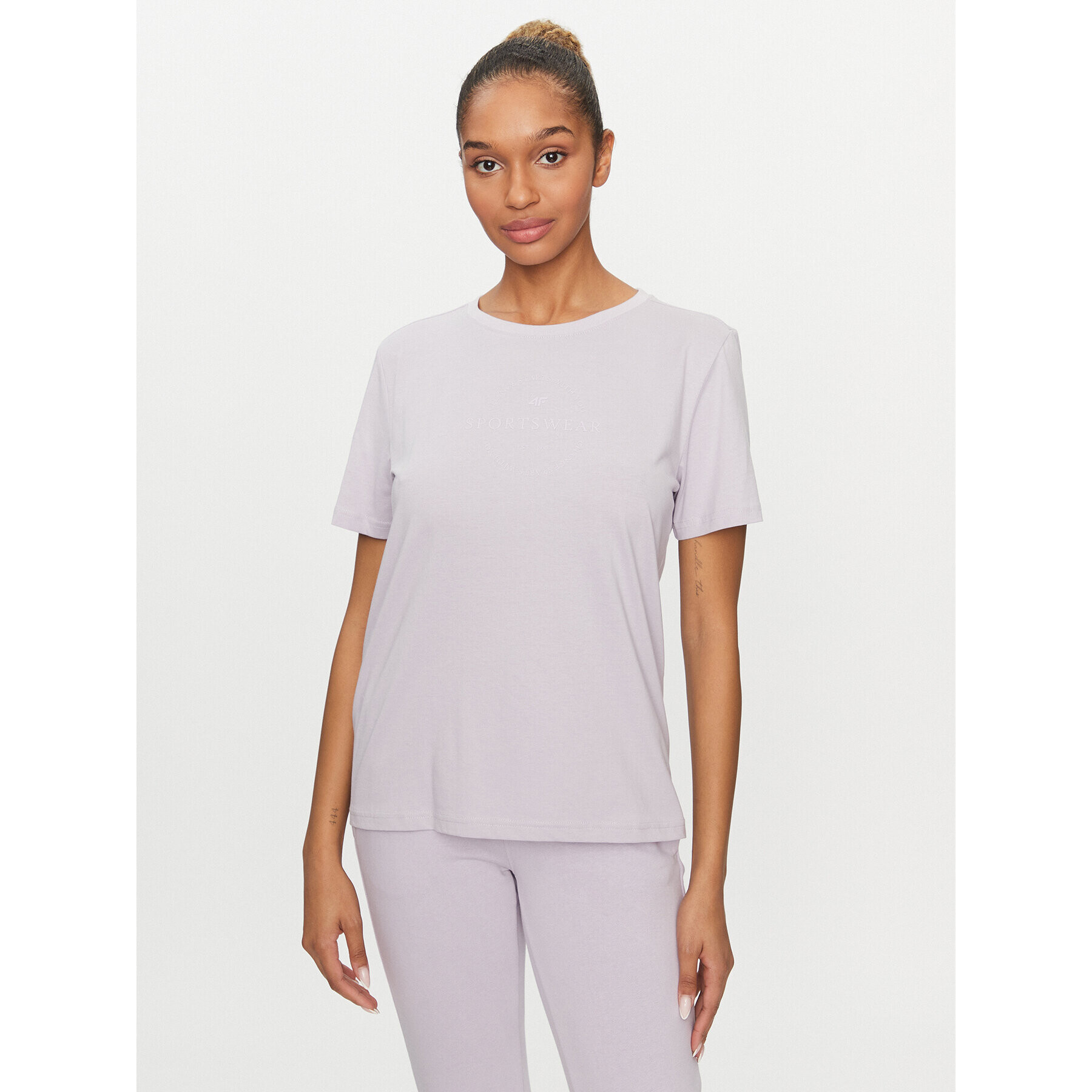 4F Тишърт AW23TTSHF0902 Виолетов Regular Fit - Pepit.bg