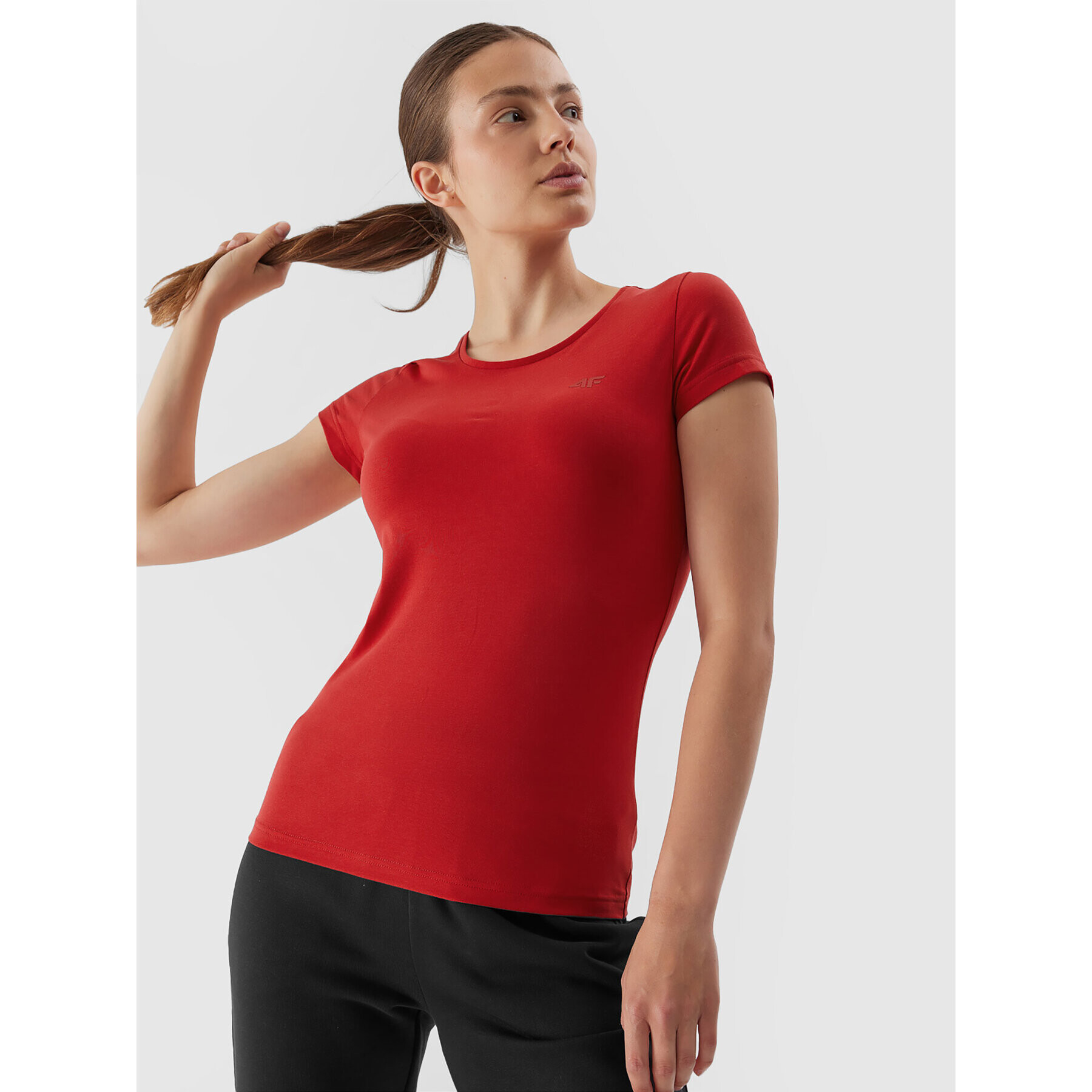 4F Тишърт AW23TTSHF0906 Червен Slim Fit - Pepit.bg