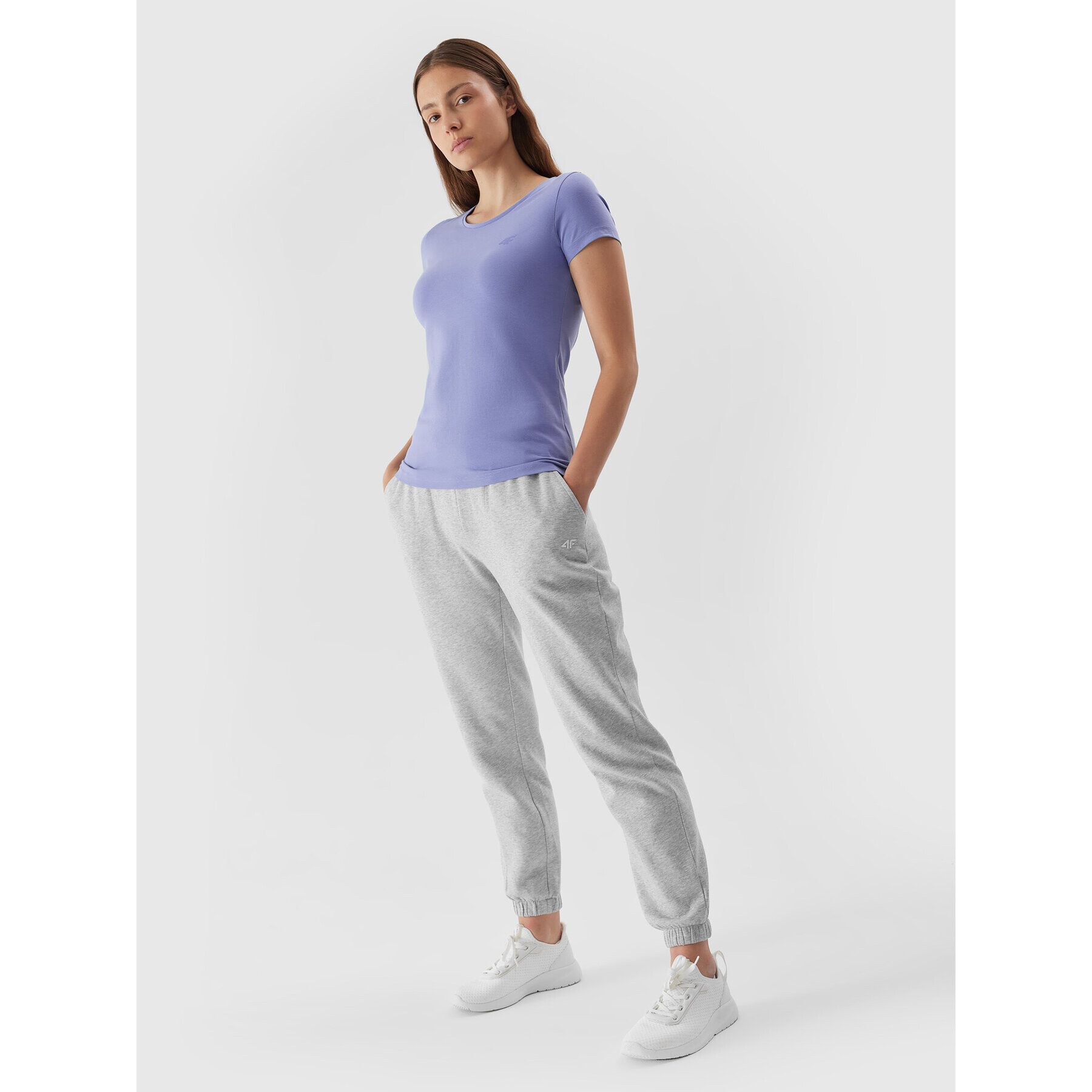 4F Тишърт AW23TTSHF0906 Син Slim Fit - Pepit.bg