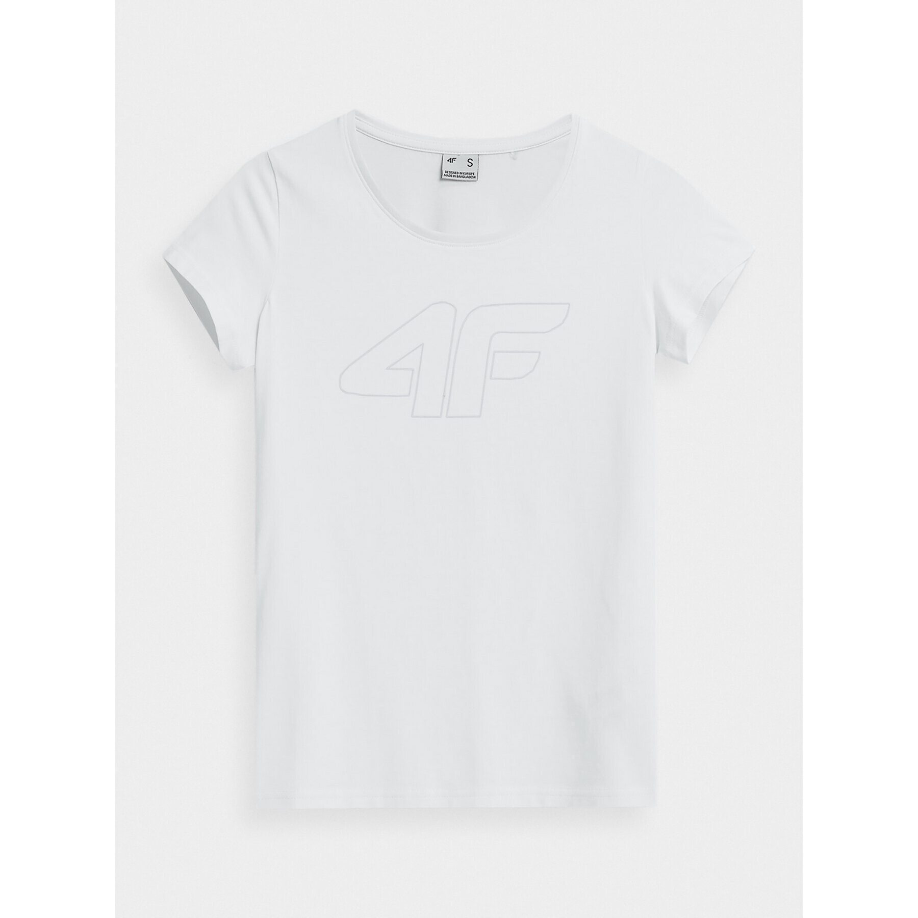 4F Тишърт AW23TTSHF0907 Бял Slim Fit - Pepit.bg