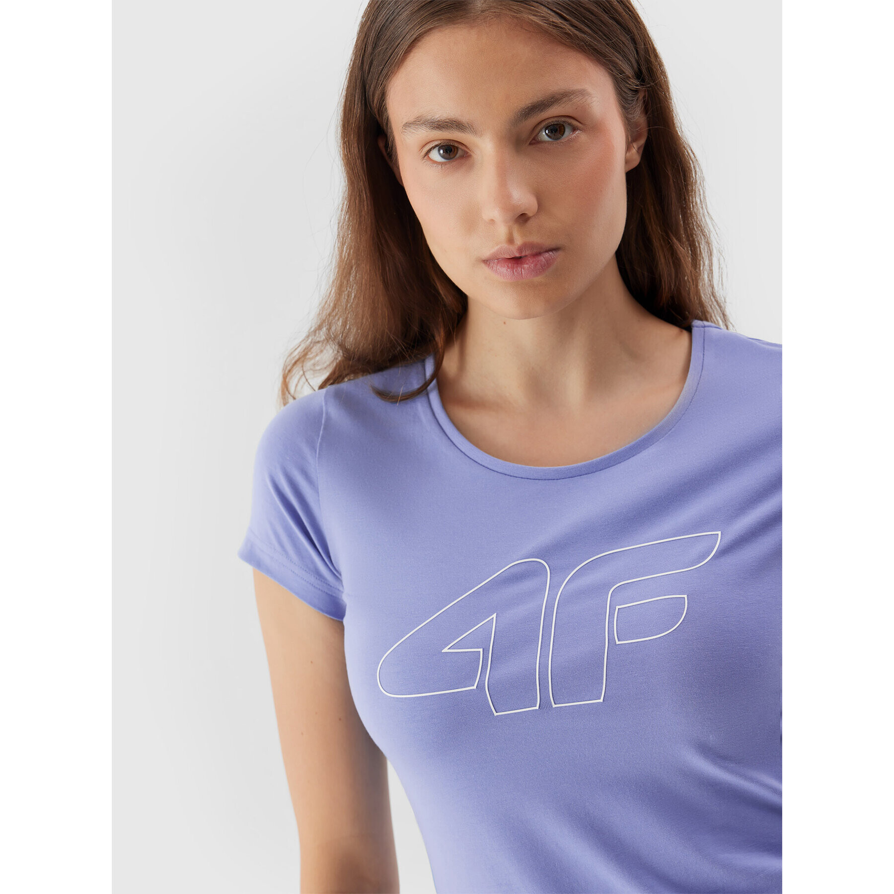 4F Тишърт AW23TTSHF0907 Виолетов Slim Fit - Pepit.bg