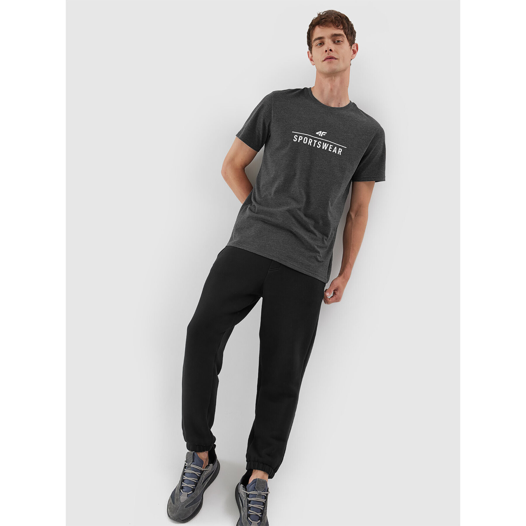 4F Тишърт AW23TTSHM0878 Сив Regular Fit - Pepit.bg