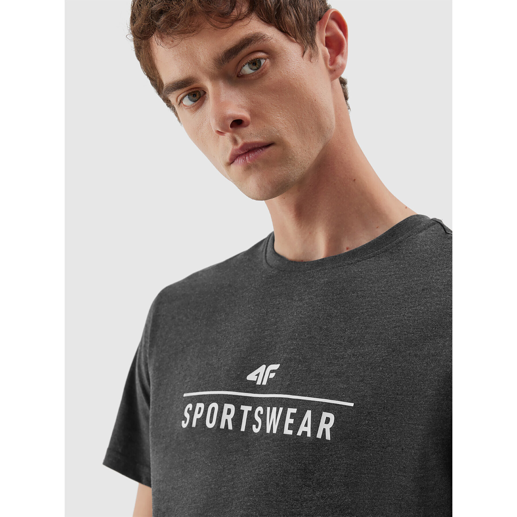 4F Тишърт AW23TTSHM0878 Сив Regular Fit - Pepit.bg
