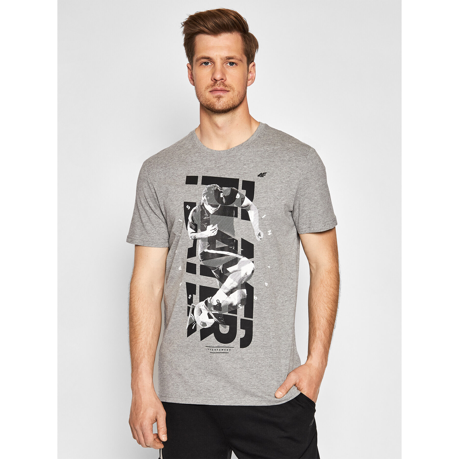 4F Тишърт H4L21-TSM011 Сив Regular Fit - Pepit.bg