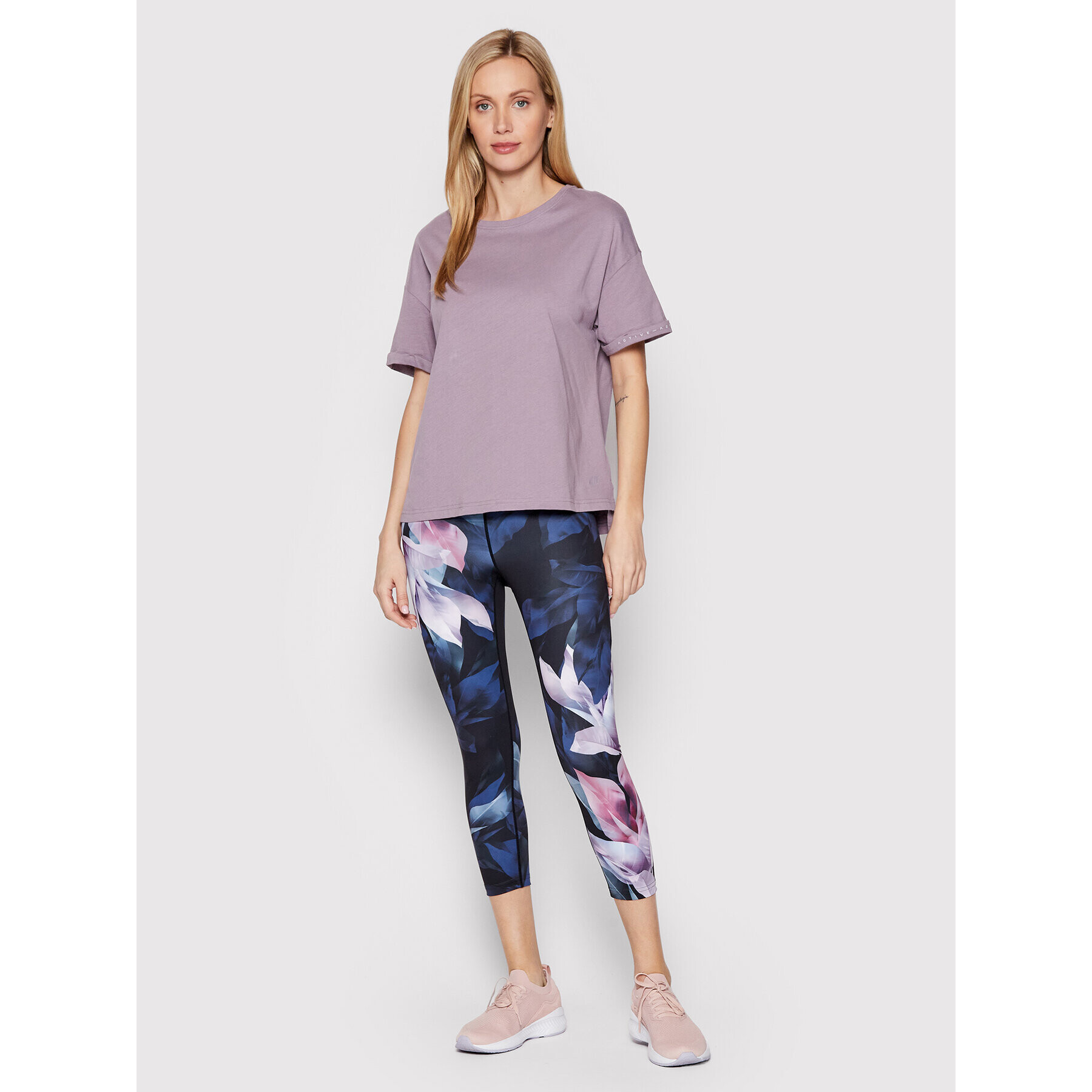4F Тишърт H4L22-TSD011 Виолетов Regular Fit - Pepit.bg