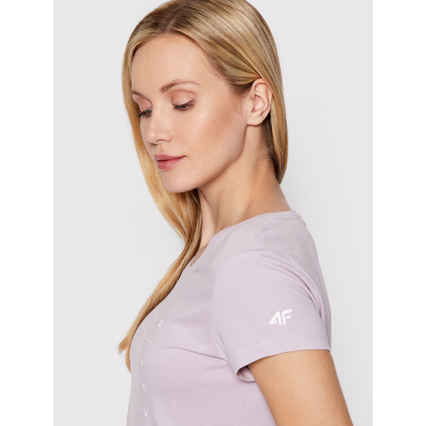 4F Тишърт H4L22-TSD013 Виолетов Regular Fit - Pepit.bg