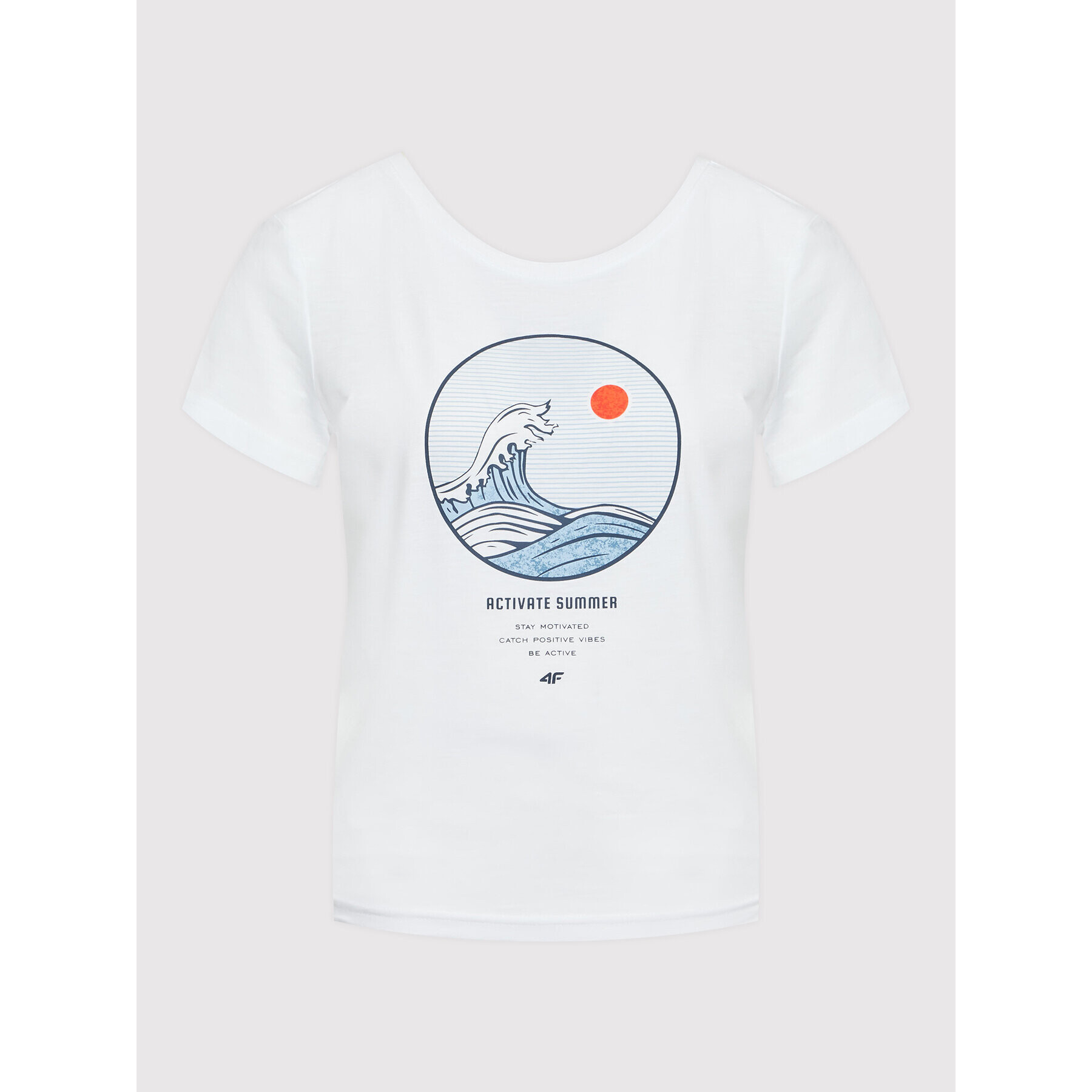 4F Тишърт H4L22-TSD052 Бял Relaxed Fit - Pepit.bg