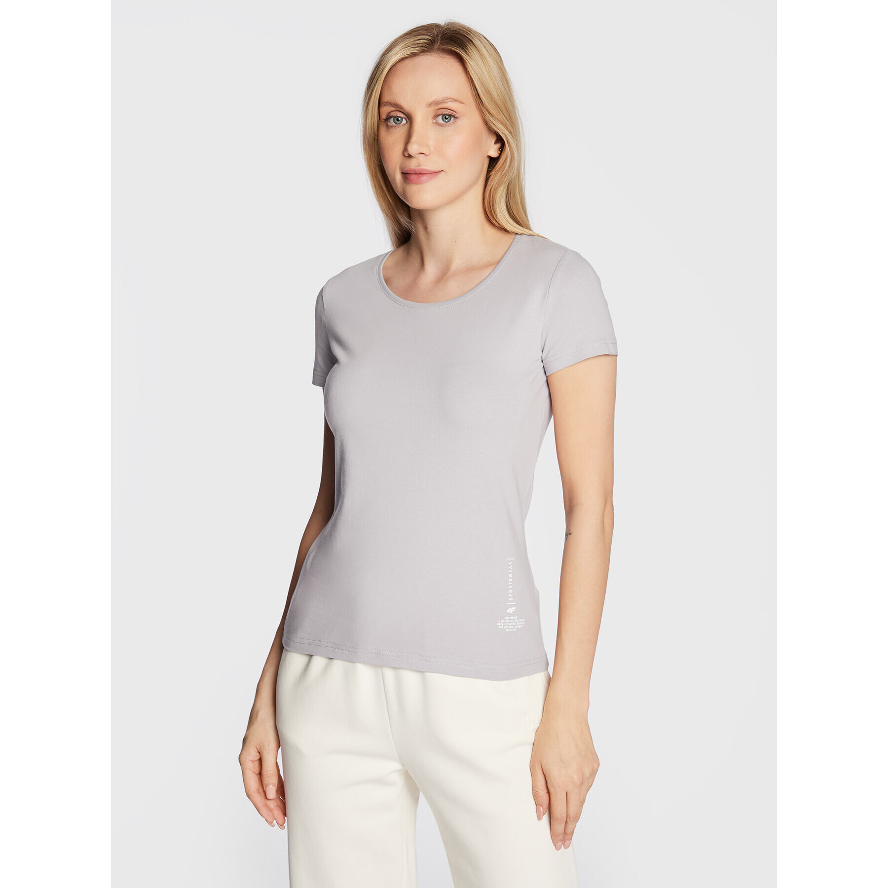 4F Тишърт H4Z22-TSD020 Сив Slim Fit - Pepit.bg