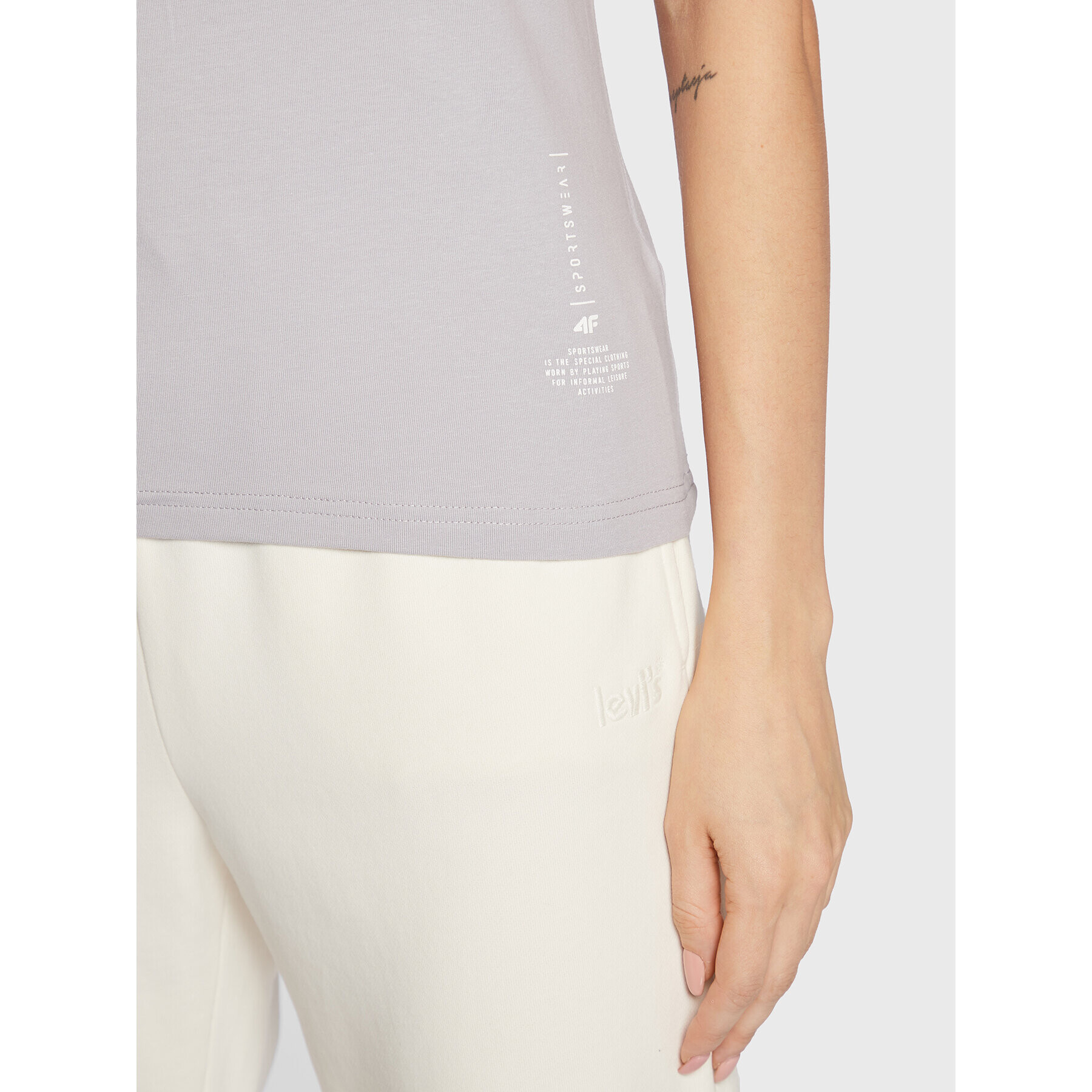 4F Тишърт H4Z22-TSD020 Сив Slim Fit - Pepit.bg