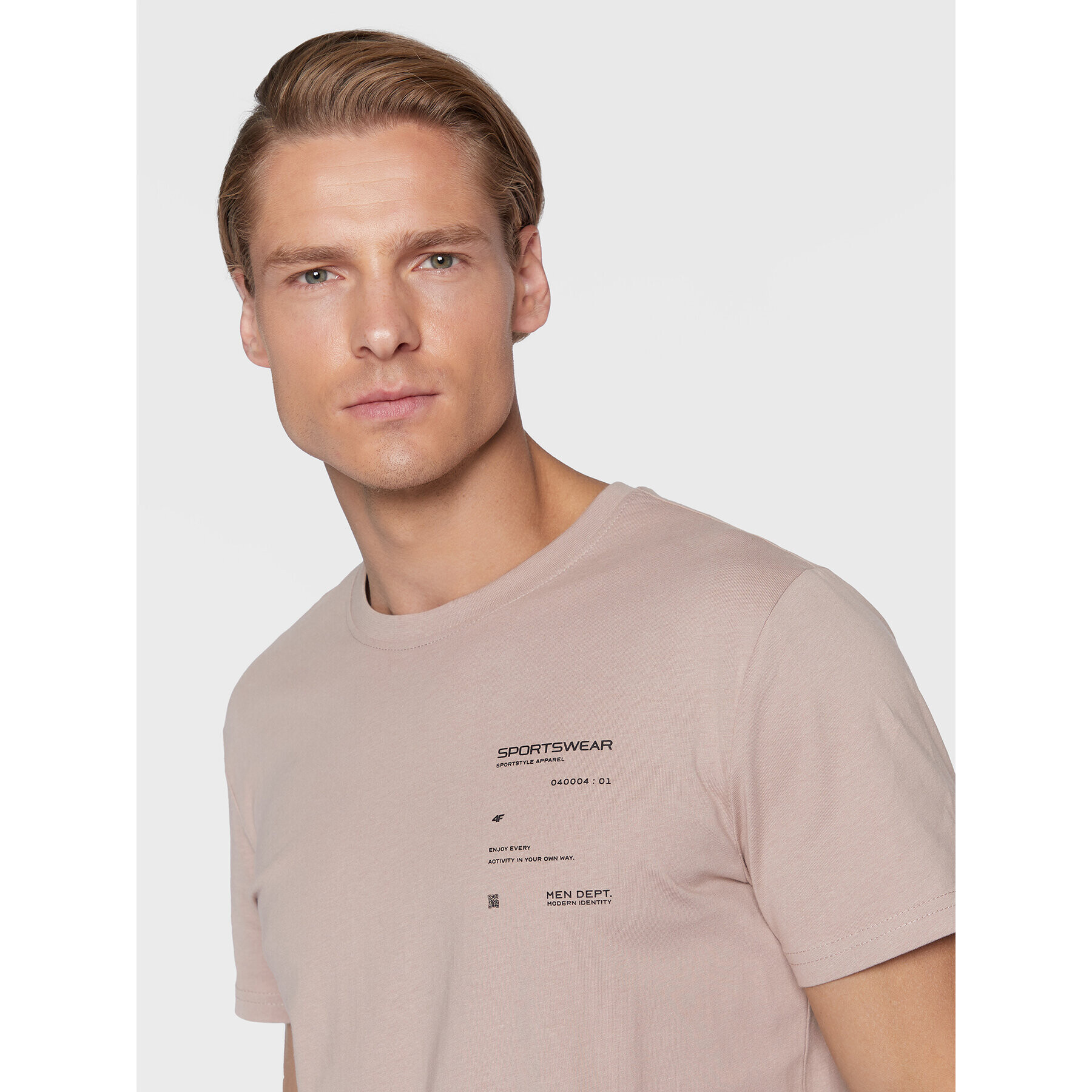 4F Тишърт H4Z22-TSM016 Бежов Regular Fit - Pepit.bg