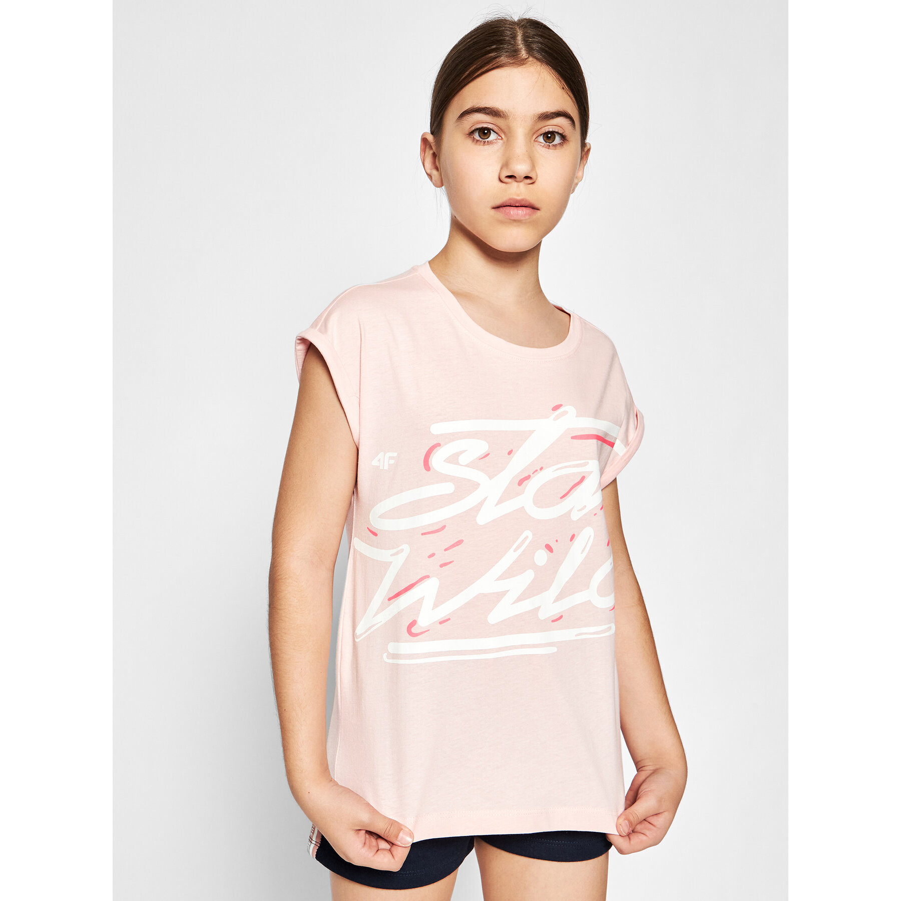4F Тишърт HJL21-JTSD009A Розов Regular Fit - Pepit.bg