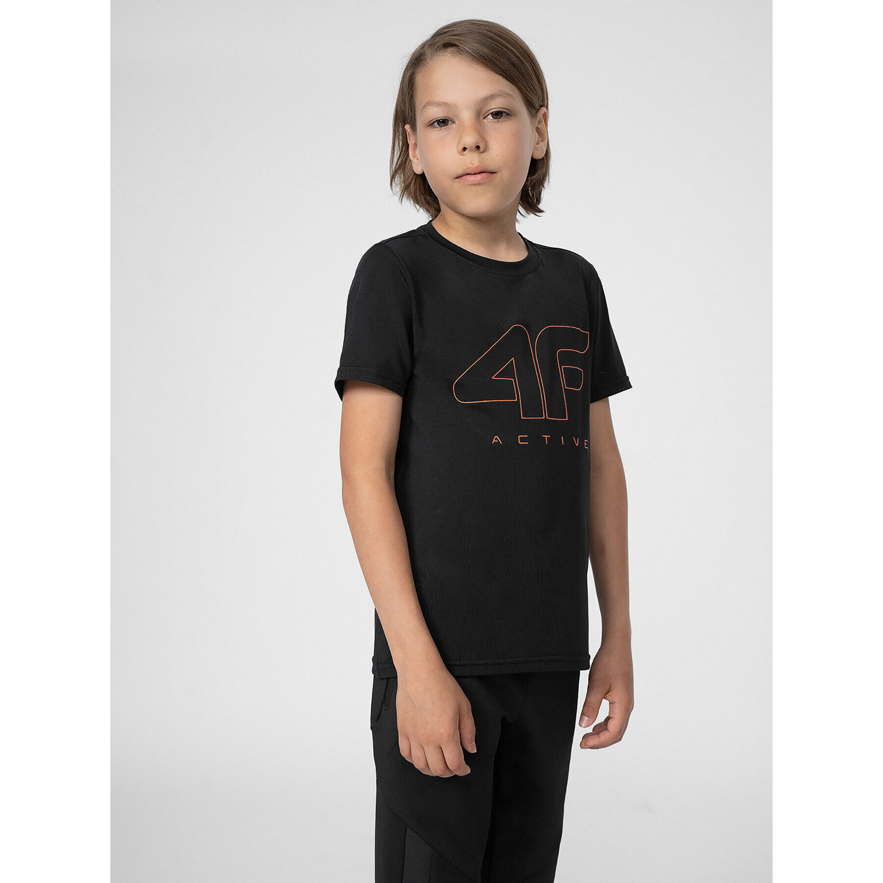 4F Тишърт JSS23TFTSM166 Черен Regular Fit - Pepit.bg