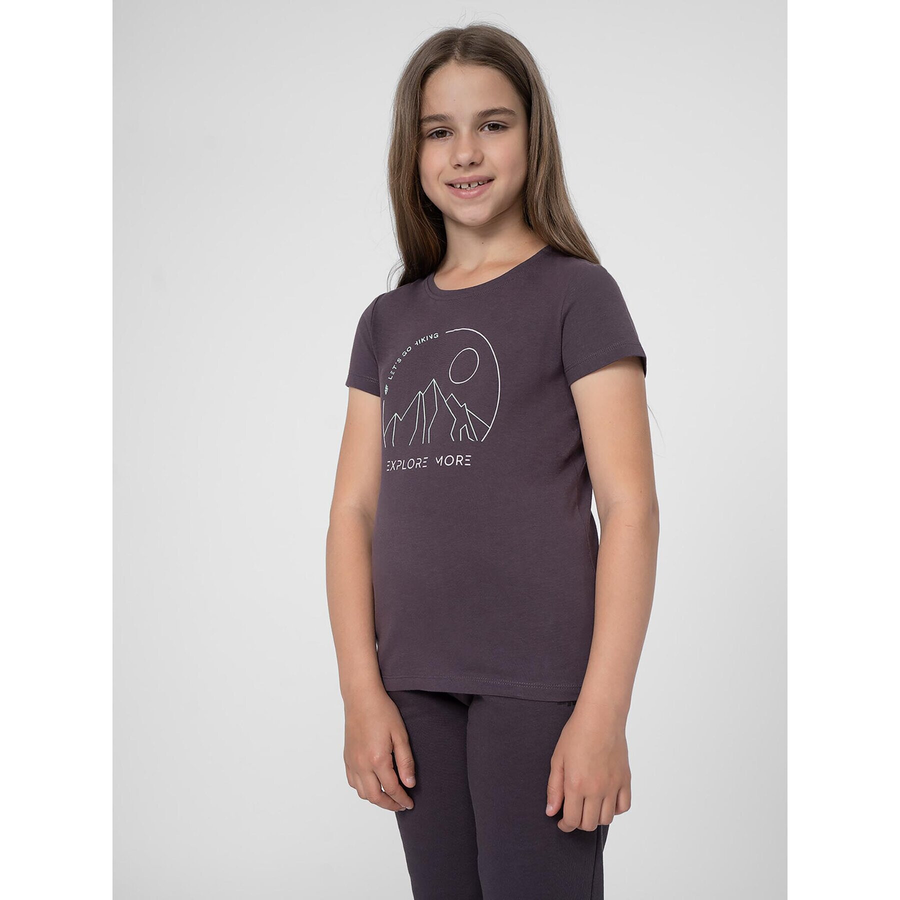 4F Тишърт JSS23TTSHF387 Виолетов Regular Fit - Pepit.bg
