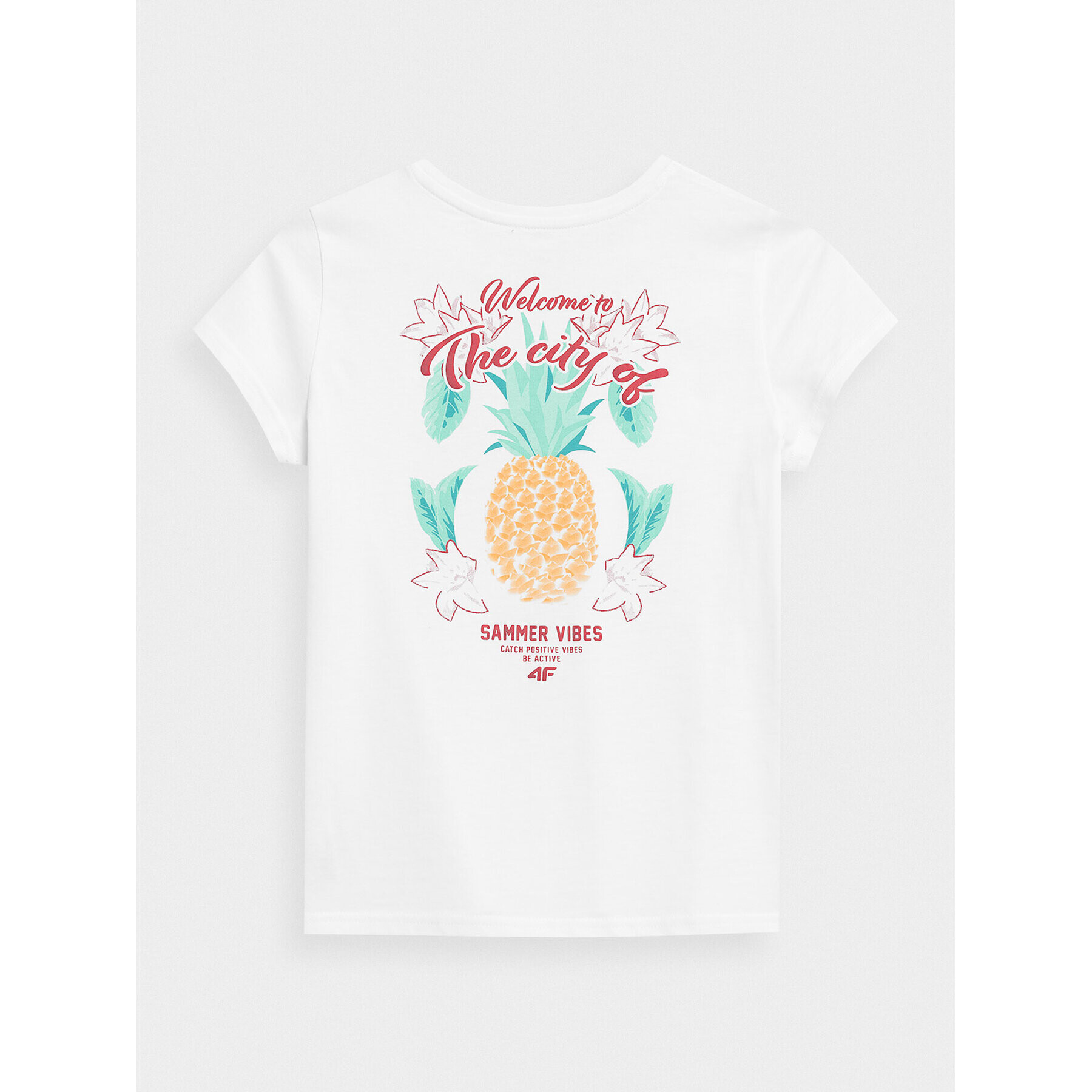 4F Тишърт JSS23TTSHF399 Бял Regular Fit - Pepit.bg