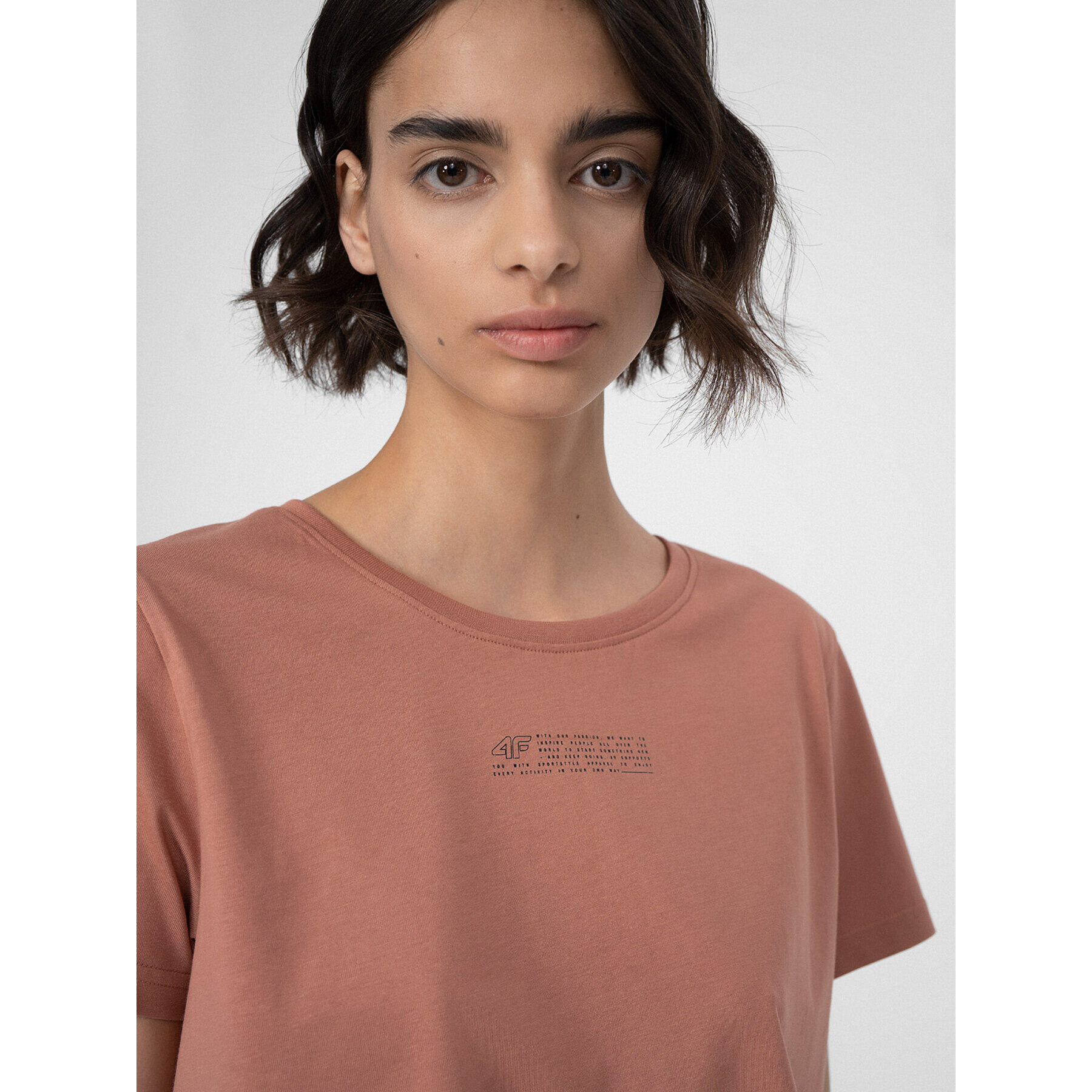 4F Тишърт SS23TTSHF333 Розов Regular Fit - Pepit.bg