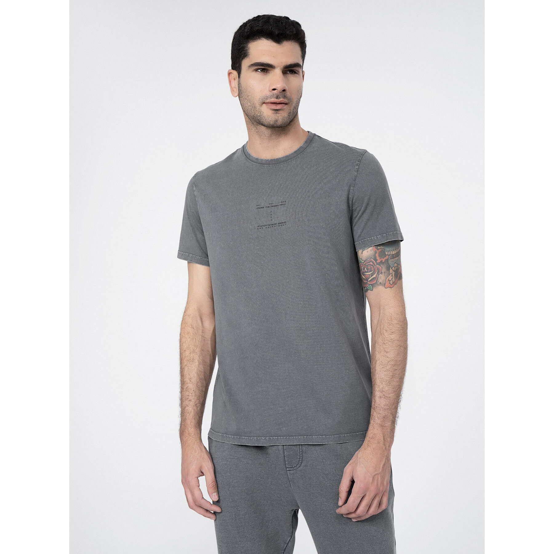 4F Тишърт SS23TTSHM296 Сив Regular Fit - Pepit.bg