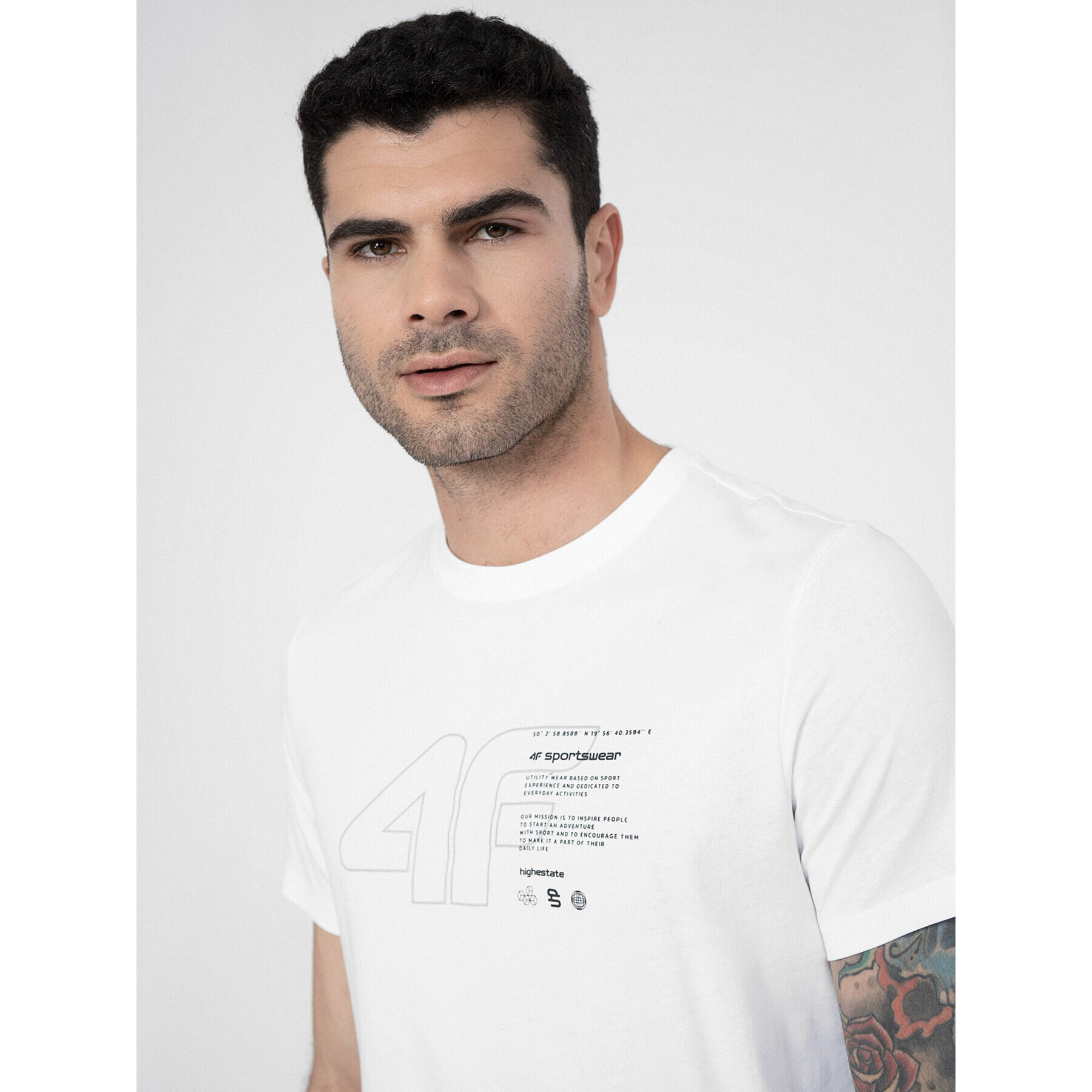 4F Тишърт SS23TTSHM303 Бял Regular Fit - Pepit.bg