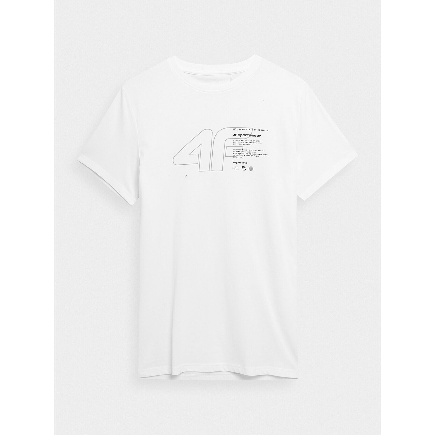 4F Тишърт SS23TTSHM303 Бял Regular Fit - Pepit.bg