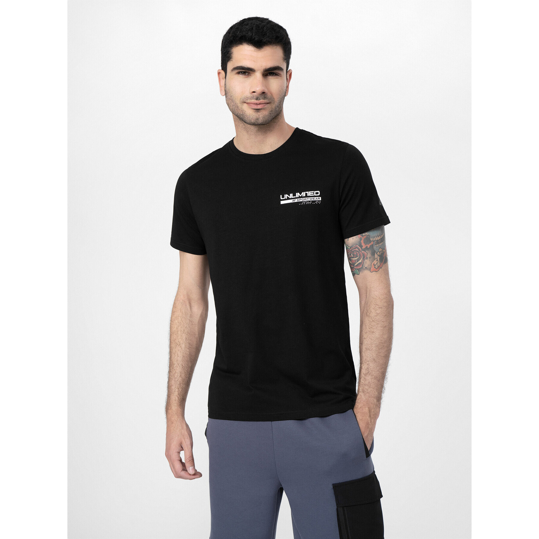 4F Тишърт SS23TTSHM307 Черен Regular Fit - Pepit.bg