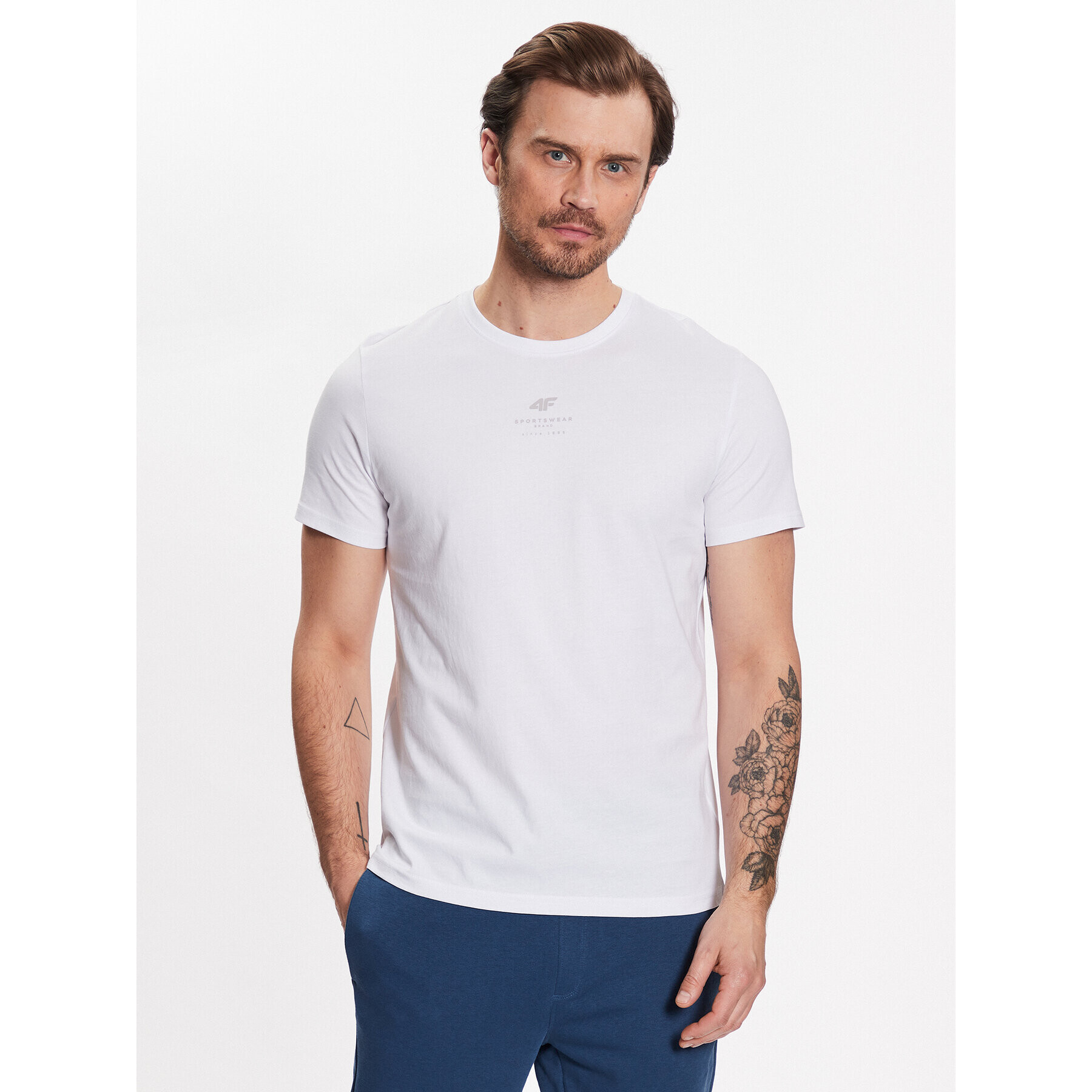 4F Тишърт SS23TTSHM363 Бял Regular Fit - Pepit.bg