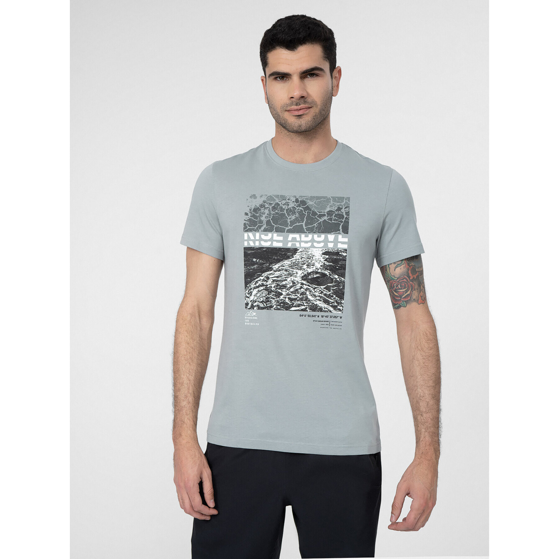4F Тишърт SS23TTSHM490 Сив Regular Fit - Pepit.bg