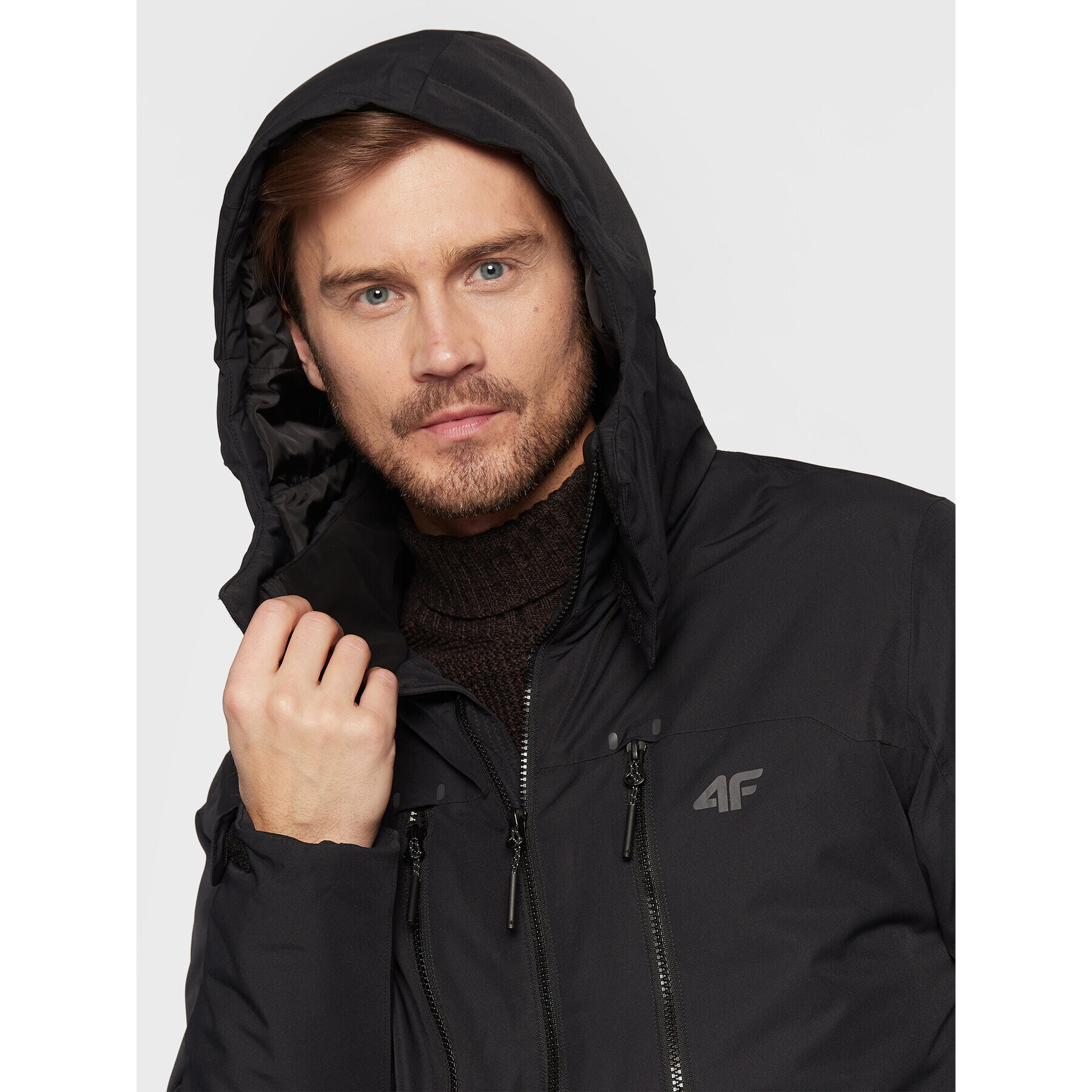 4F Зимно яке H4Z22-KUM001 Черен Regular Fit - Pepit.bg
