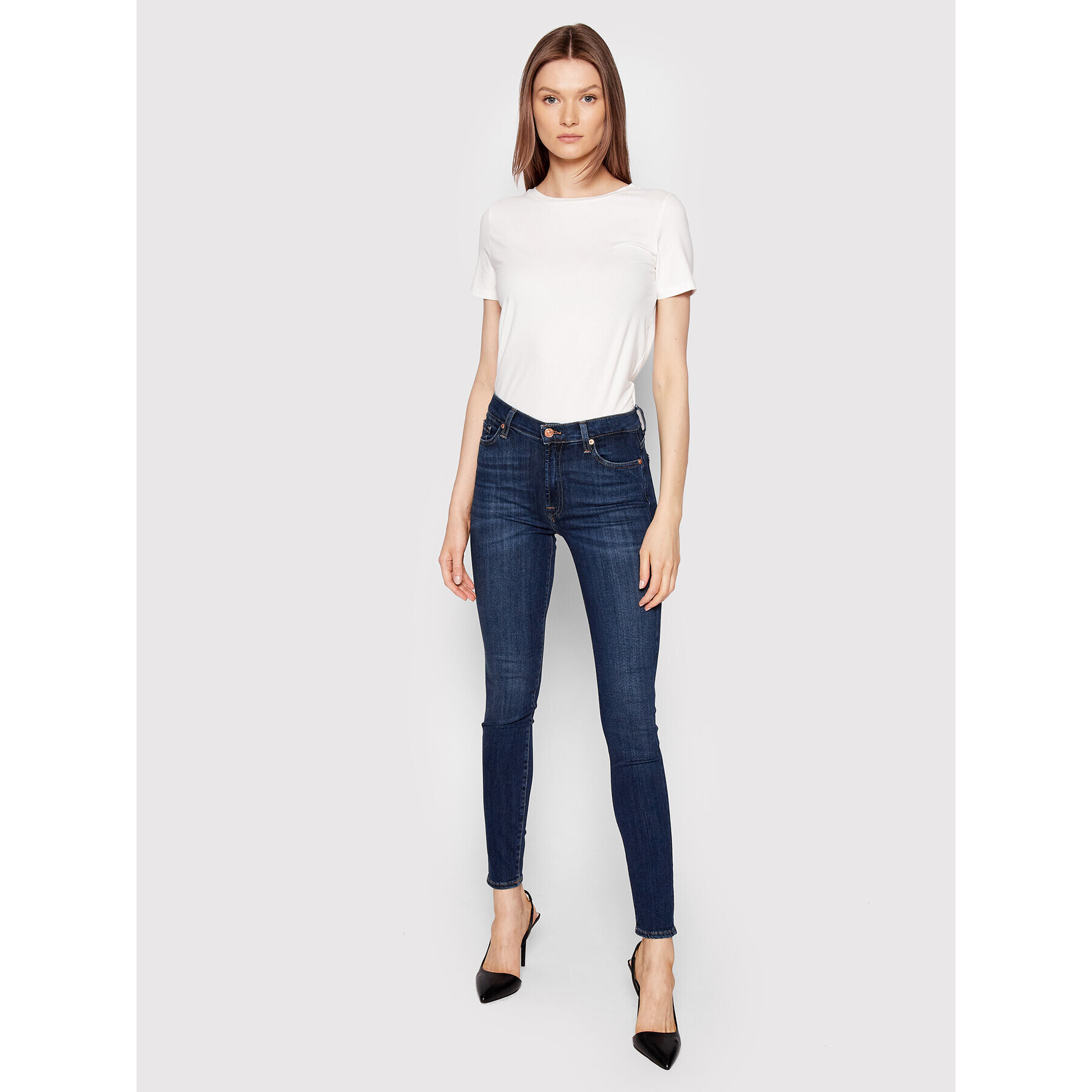 7 For All Mankind Дънки Illusion Luxe Starlight JSWZA230DK Тъмносин Super Skinny Fit - Pepit.bg