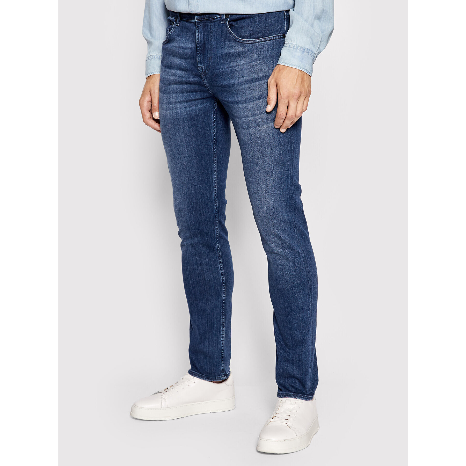 7 For All Mankind Дънки Luxe Performance Plus JSMXA230BD Тъмносин Slim Fit - Pepit.bg