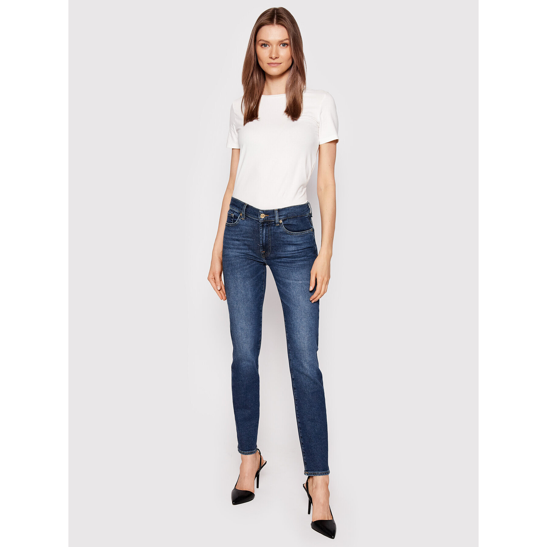 7 For All Mankind Дънки Roxanne JSWX1200LM Тъмносин Slim Fit - Pepit.bg