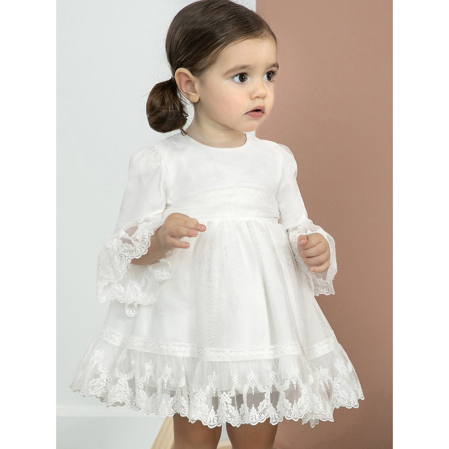 Abel & Lula Елегантна рокля 5508 Екрю Regular Fit - Pepit.bg