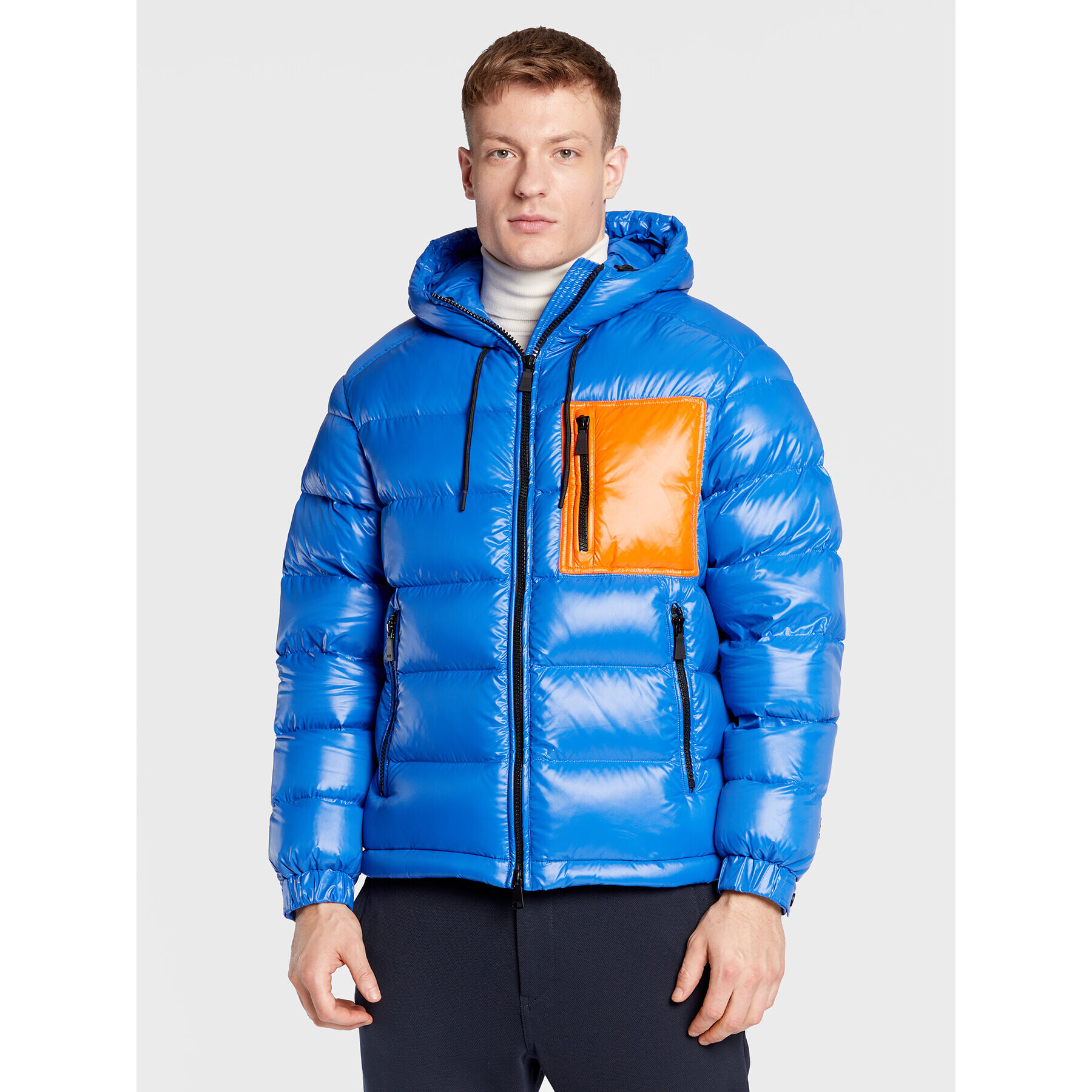 Add Пухено яке 6AM710S Син Regular Fit - Pepit.bg