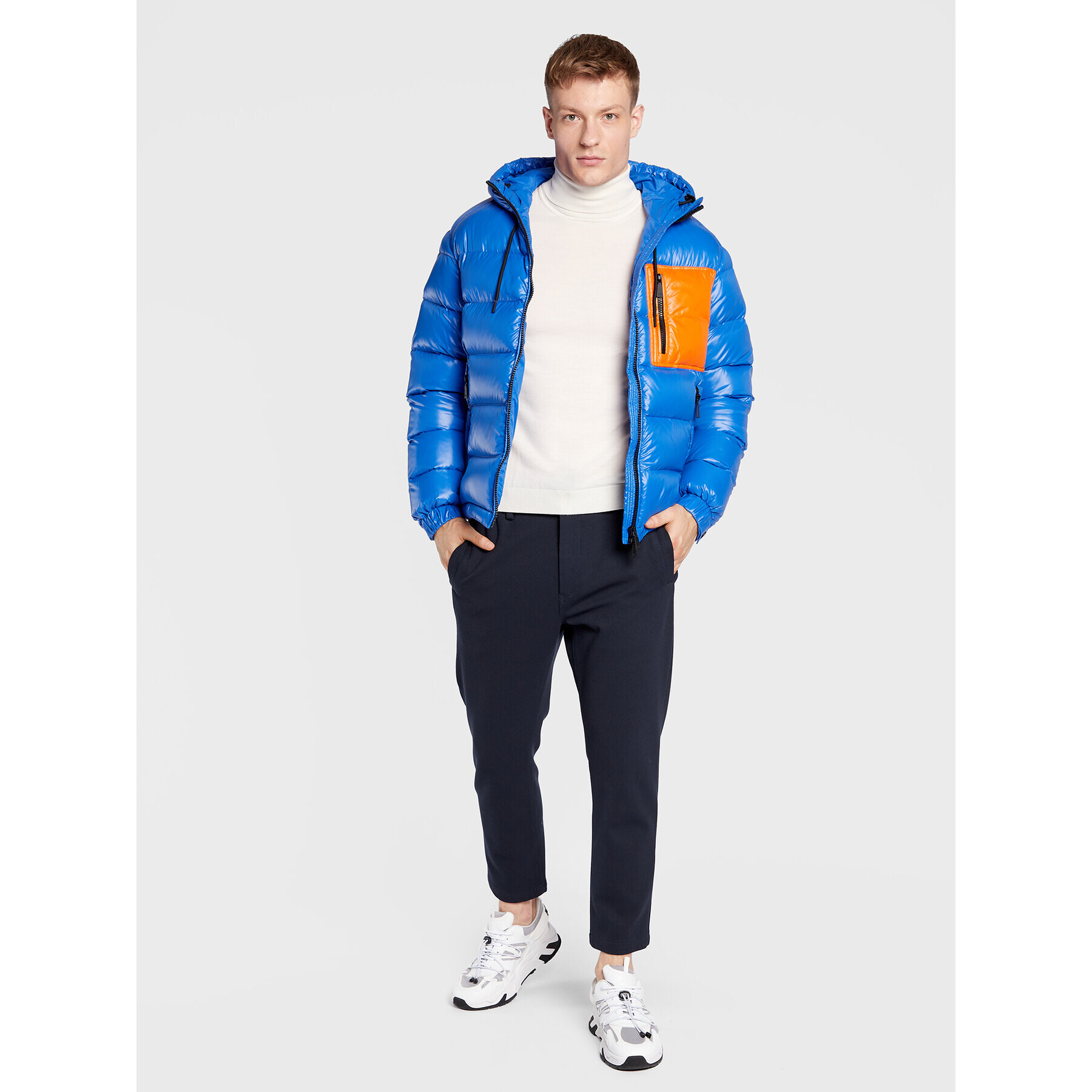 Add Пухено яке 6AM710S Син Regular Fit - Pepit.bg
