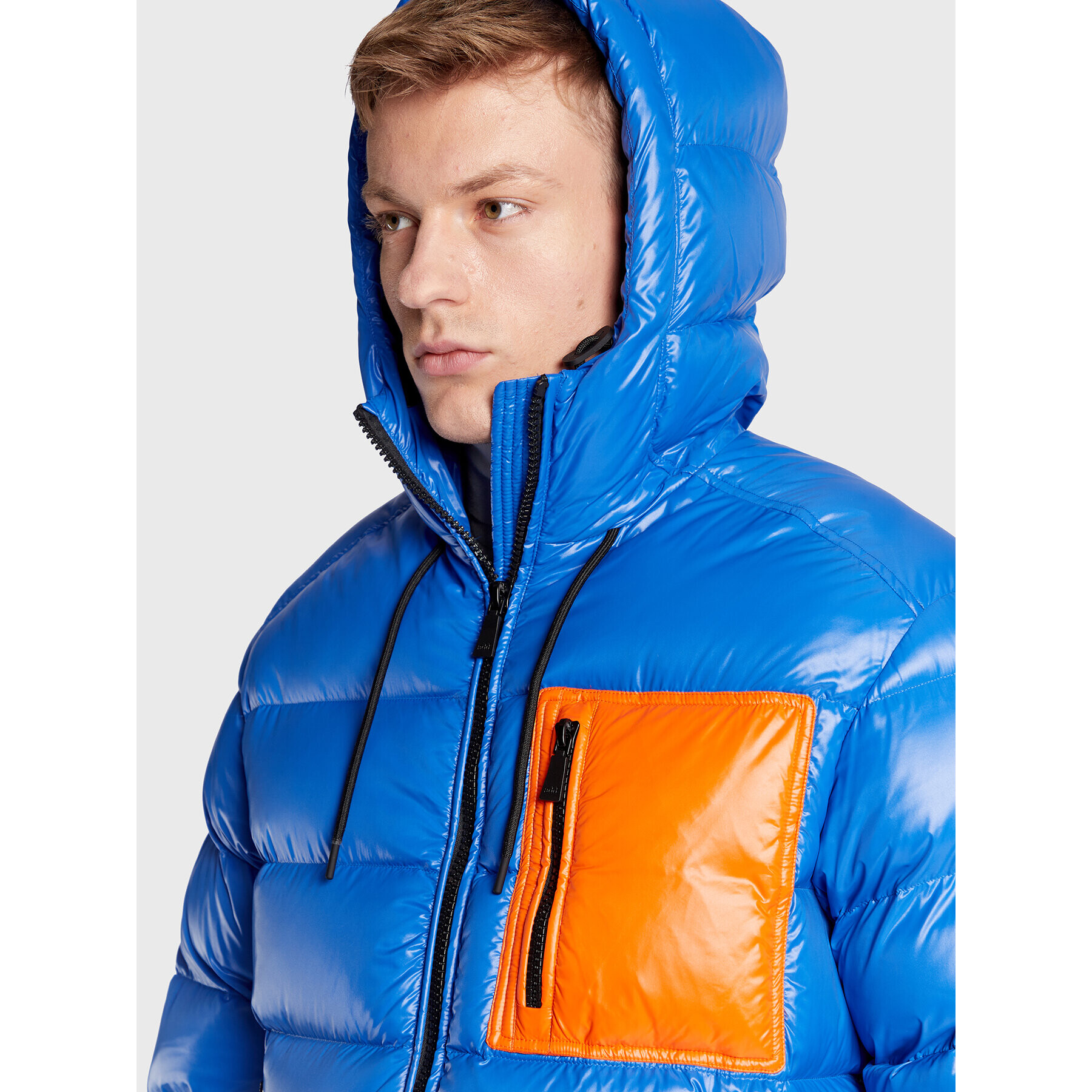 Add Пухено яке 6AM710S Син Regular Fit - Pepit.bg