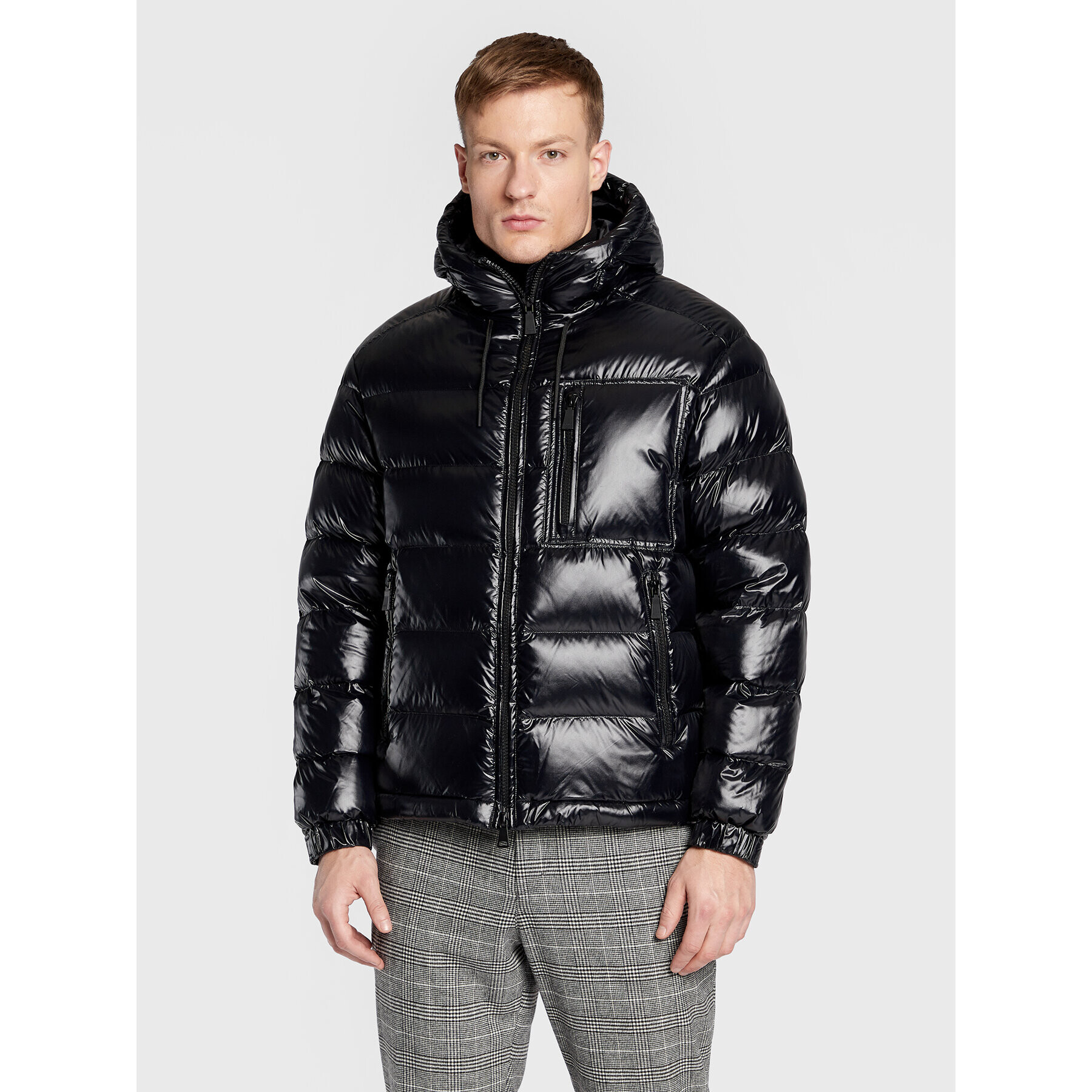 Add Пухено яке 6AM710S Черен Regular Fit - Pepit.bg