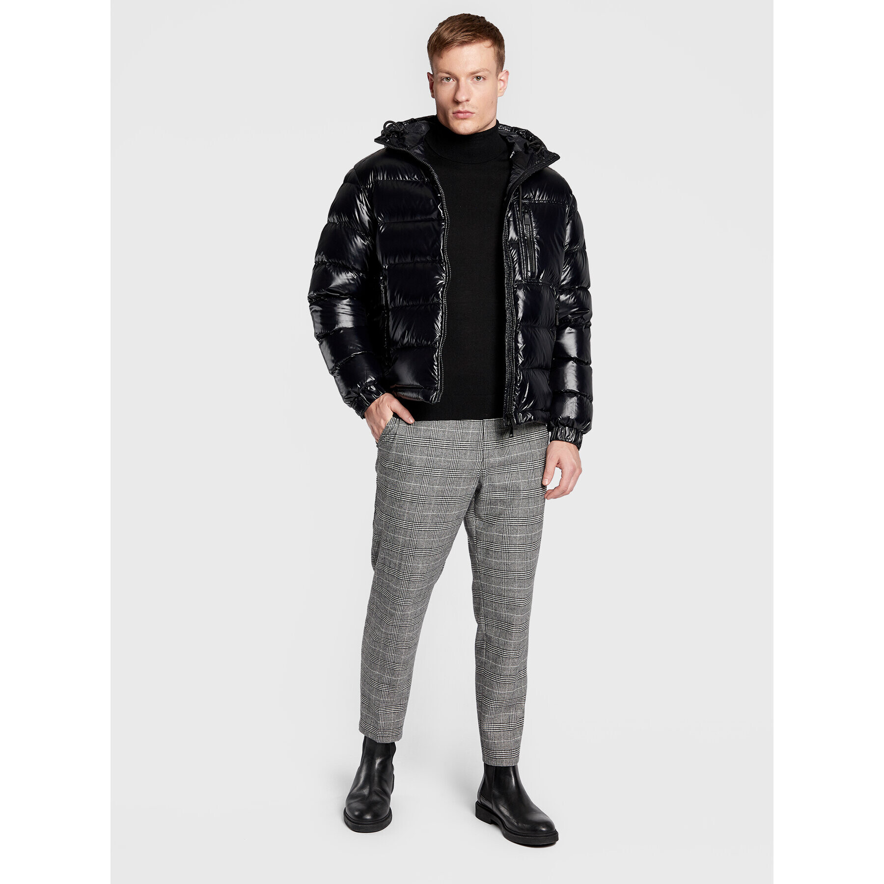 Add Пухено яке 6AM710S Черен Regular Fit - Pepit.bg