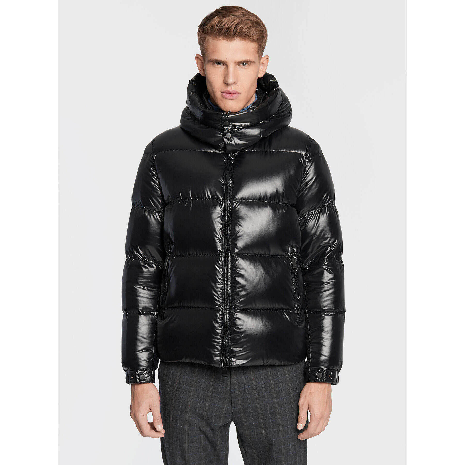 Add Пухено яке 6AM771 Черен Regular Fit - Pepit.bg