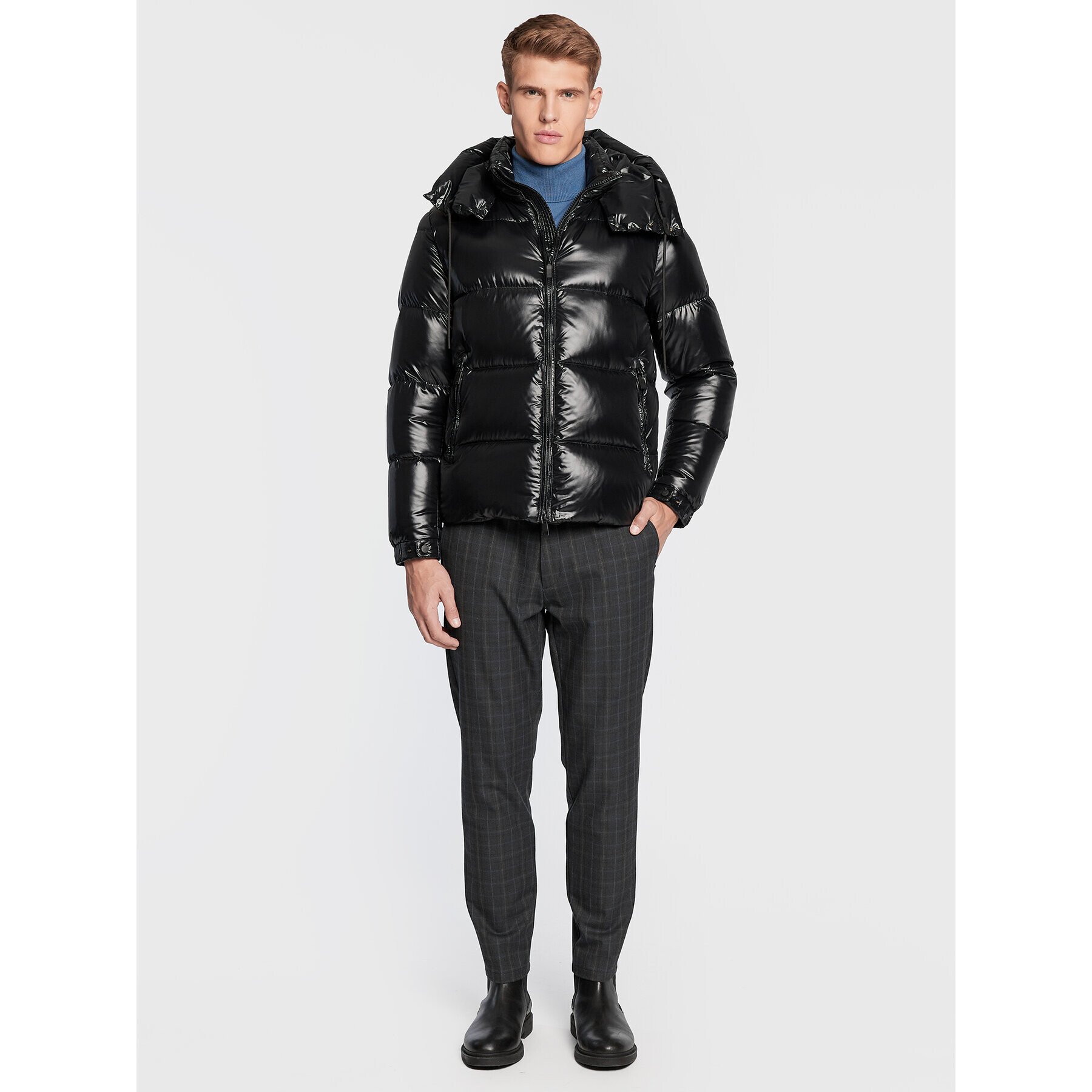Add Пухено яке 6AM771 Черен Regular Fit - Pepit.bg