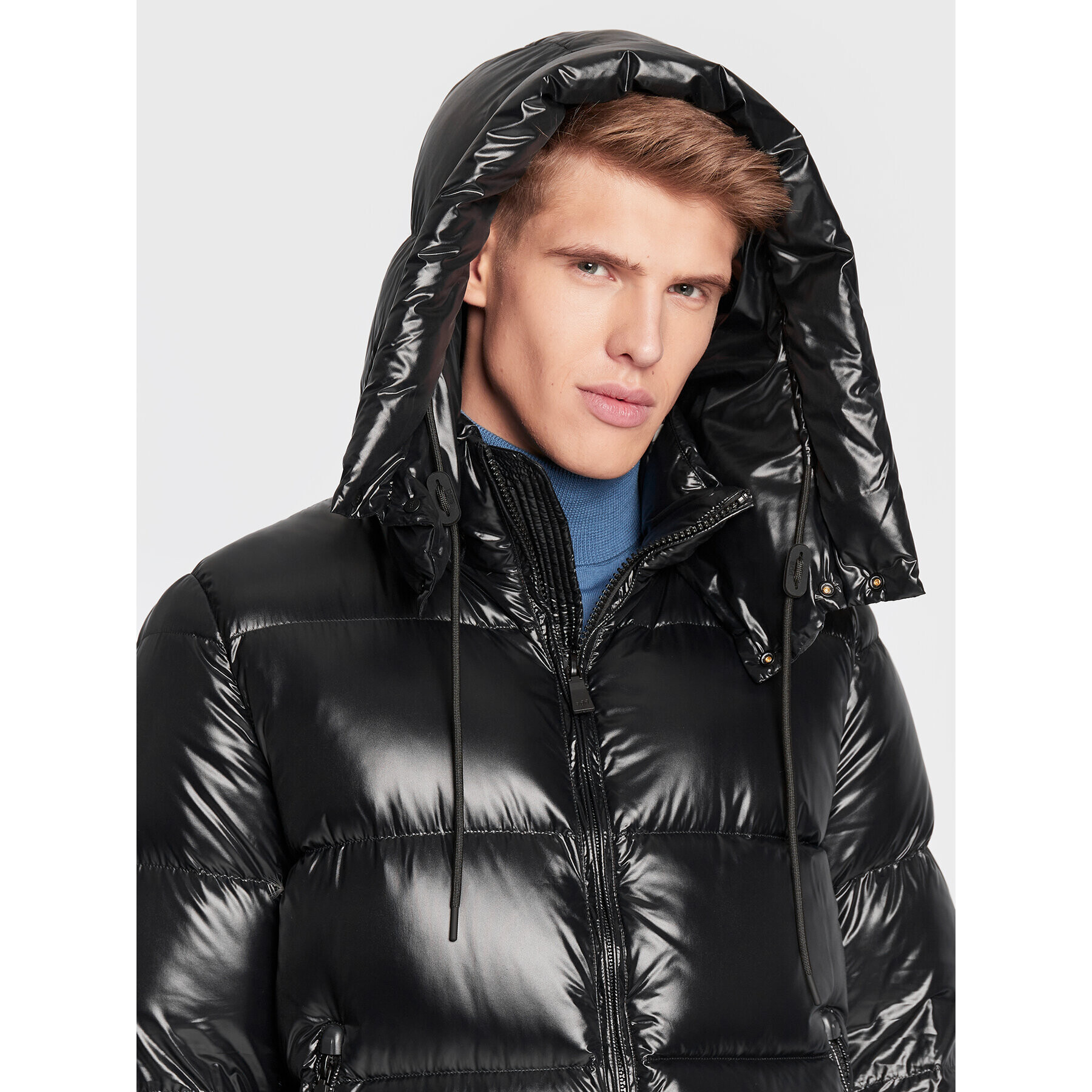Add Пухено яке 6AM771 Черен Regular Fit - Pepit.bg